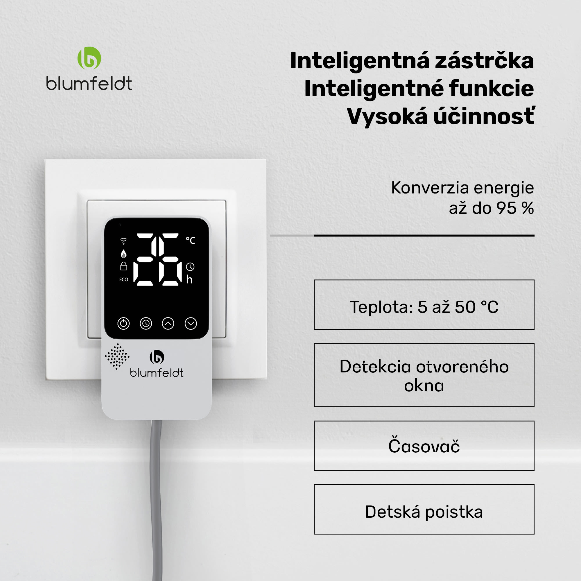 Blumfeldt RadiantSmart IR Heater, Infračervený ohrievač, Externý termostat, 600 W, Energeticky účinný – Obrázok 4