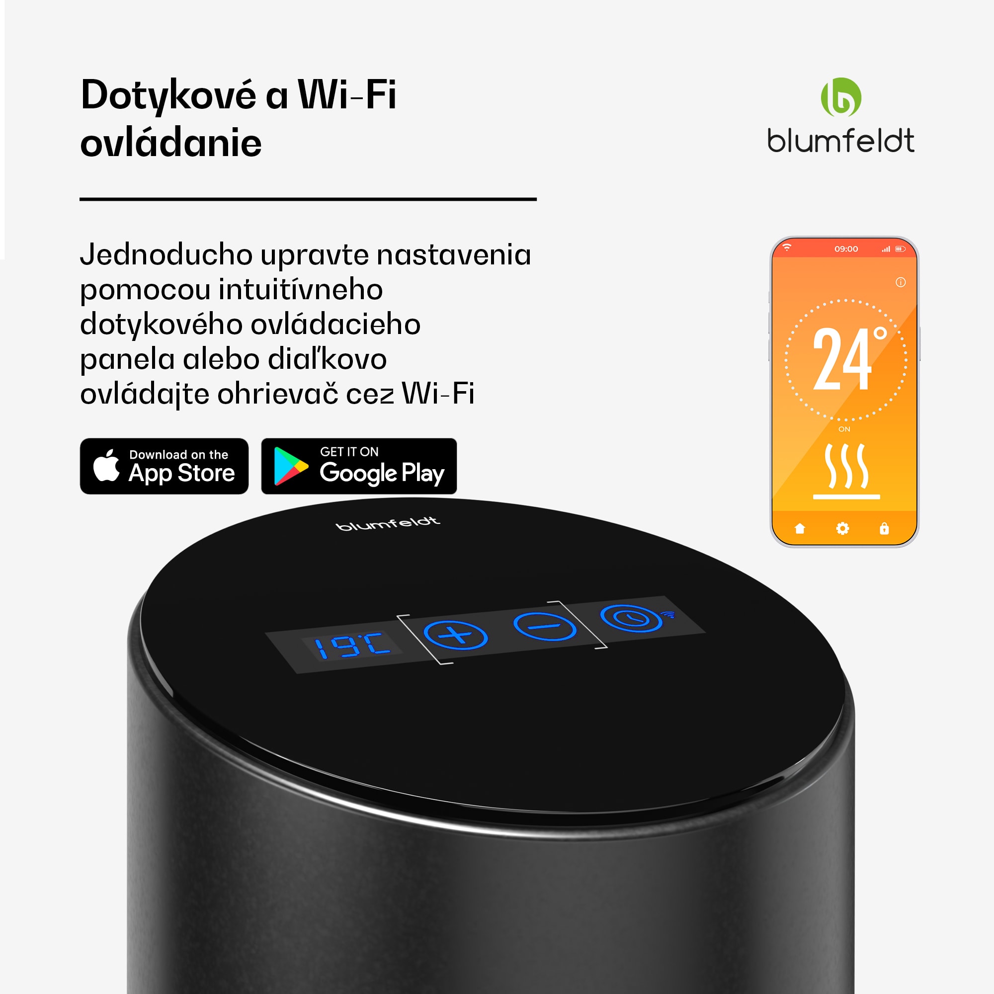 Blumfeldt SmartFlow Tower infračervený sálavý ohrievač, 700 W, 360° distribúcia tepla, WLAN-ovládanie – Obrázok 3