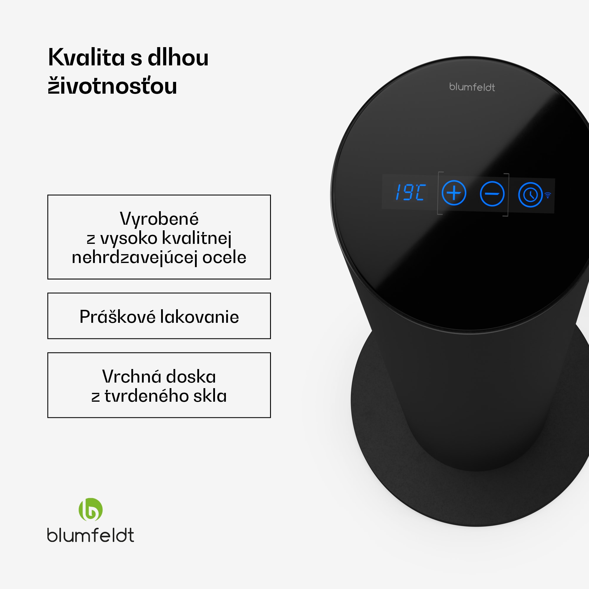 Blumfeldt SmartFlow Tower infračervený sálavý ohrievač, 700 W, 360° distribúcia tepla, WLAN-ovládanie – Obrázok 4
