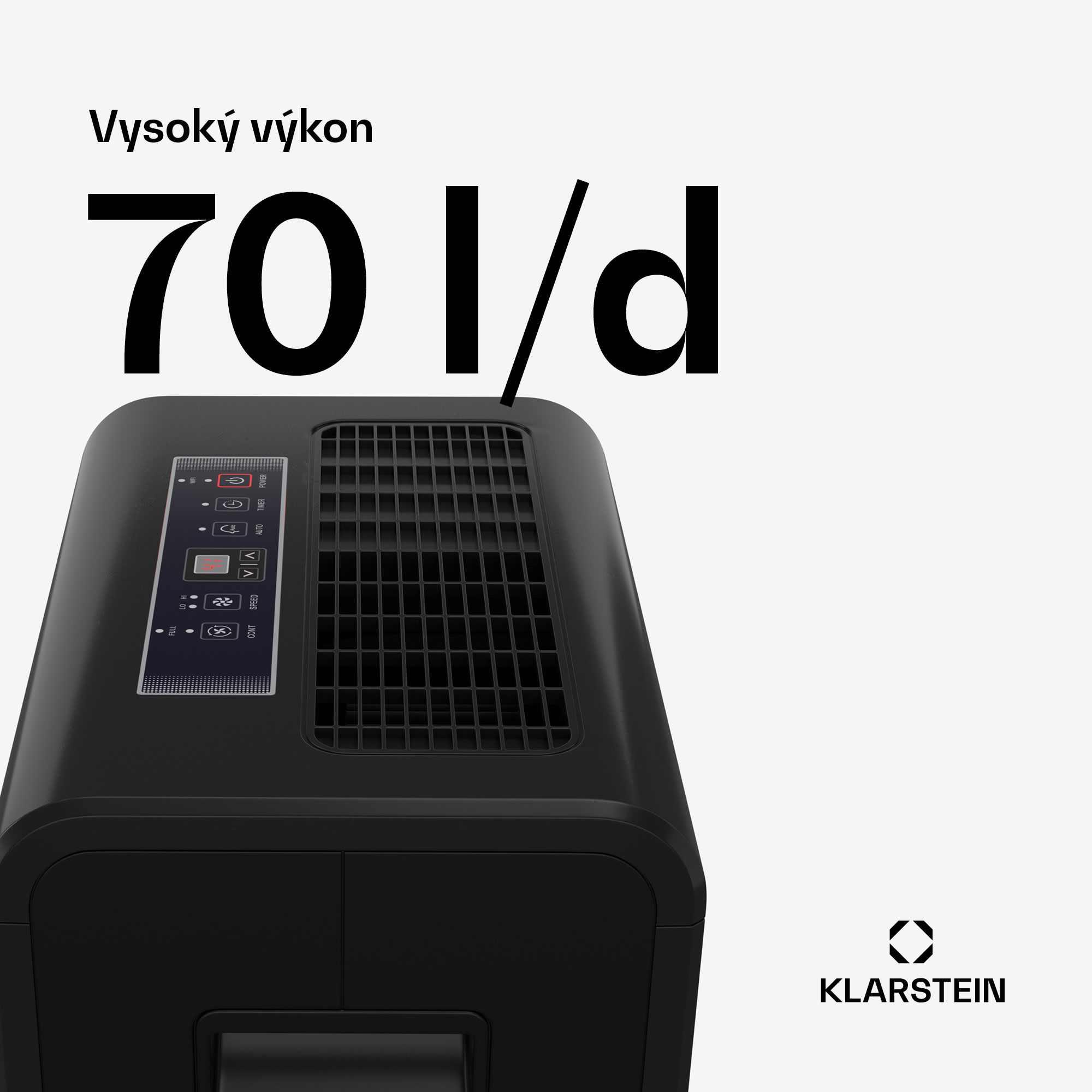 Klarstein DryFy Connect 70 odvlhčovač vzduchu, 70 l / deň, do 140 m², WiFi, ovládanie pomocou aplikácie, 8 L nádrž na vodu – Obrázok 2