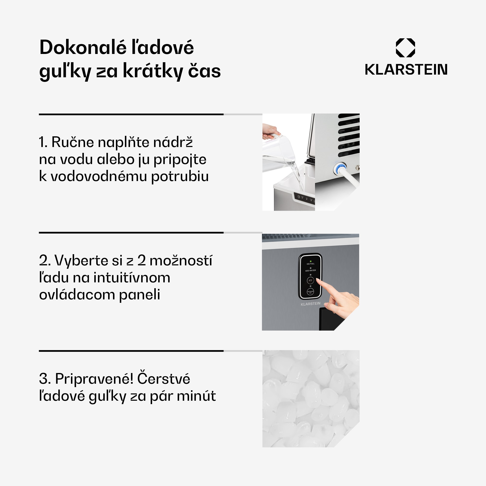 Klarstein Bullet Ice výrobník ľadu, 15 kg ľadu denne, Bullet & drvený ľad, Nehrdzavejúca oceľ – Obrázok 2