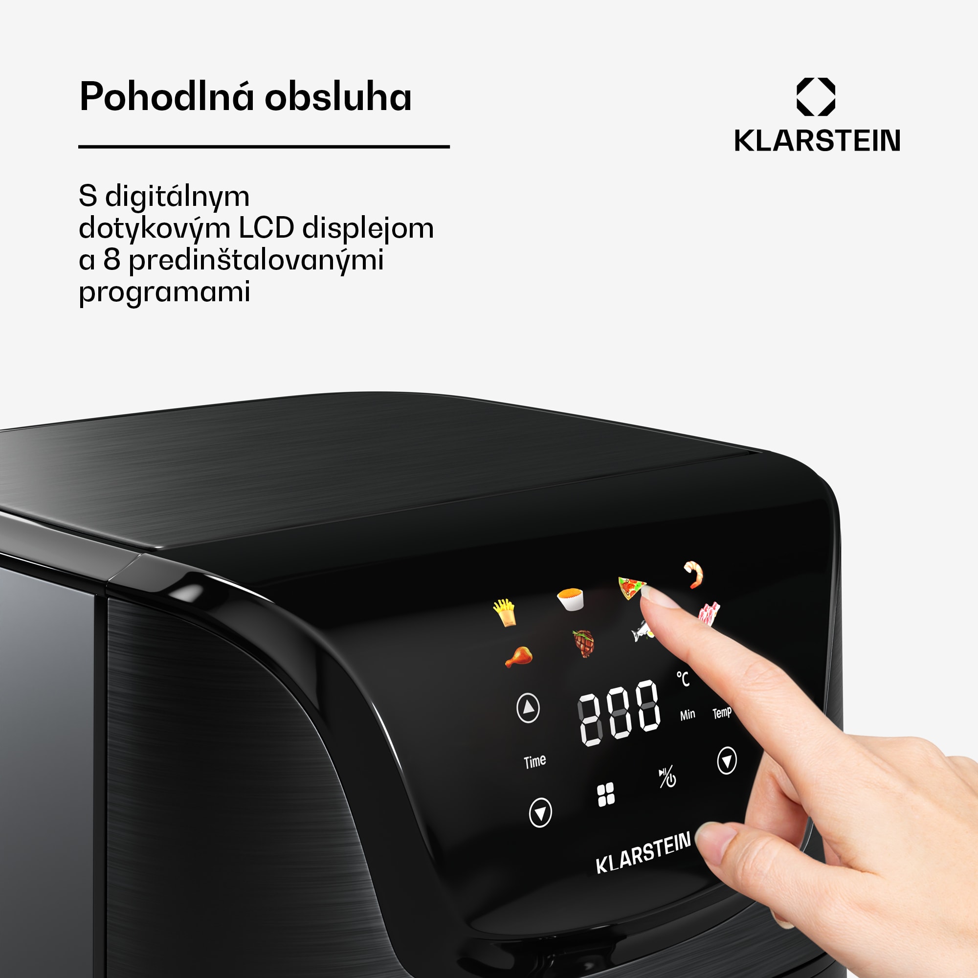 Klarstein AeroVital Deluxe teplovzdušná fritéza, 1700 W, 8 programov, vrátane príslušenstva, 200°C, Časovač – Obrázok 3