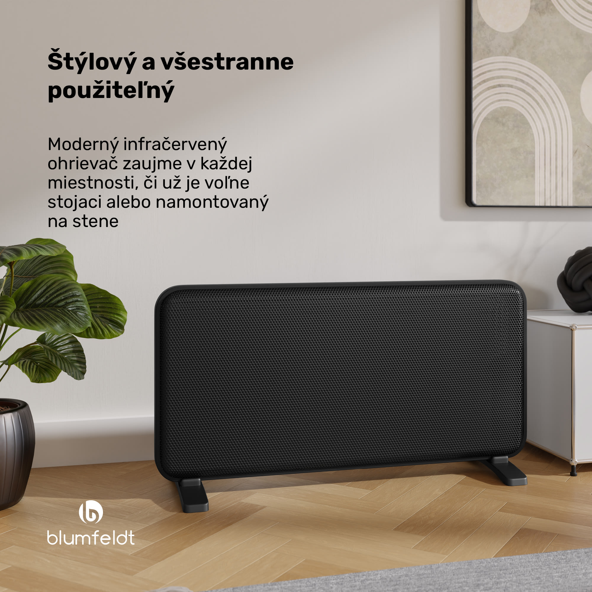 Blumfeldt SwiftWave infračervený ohrievač, 2000 W, do 20 m², dotykové ovládanie aplikáciou, grafén – Obrázok 2