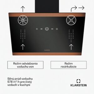 Klarstein FlashLine 60 digestor, A++, 578 m³/h, 3 úrovne, dotykový, tichý, LED, odsávanie/recirkulácia, 100 W