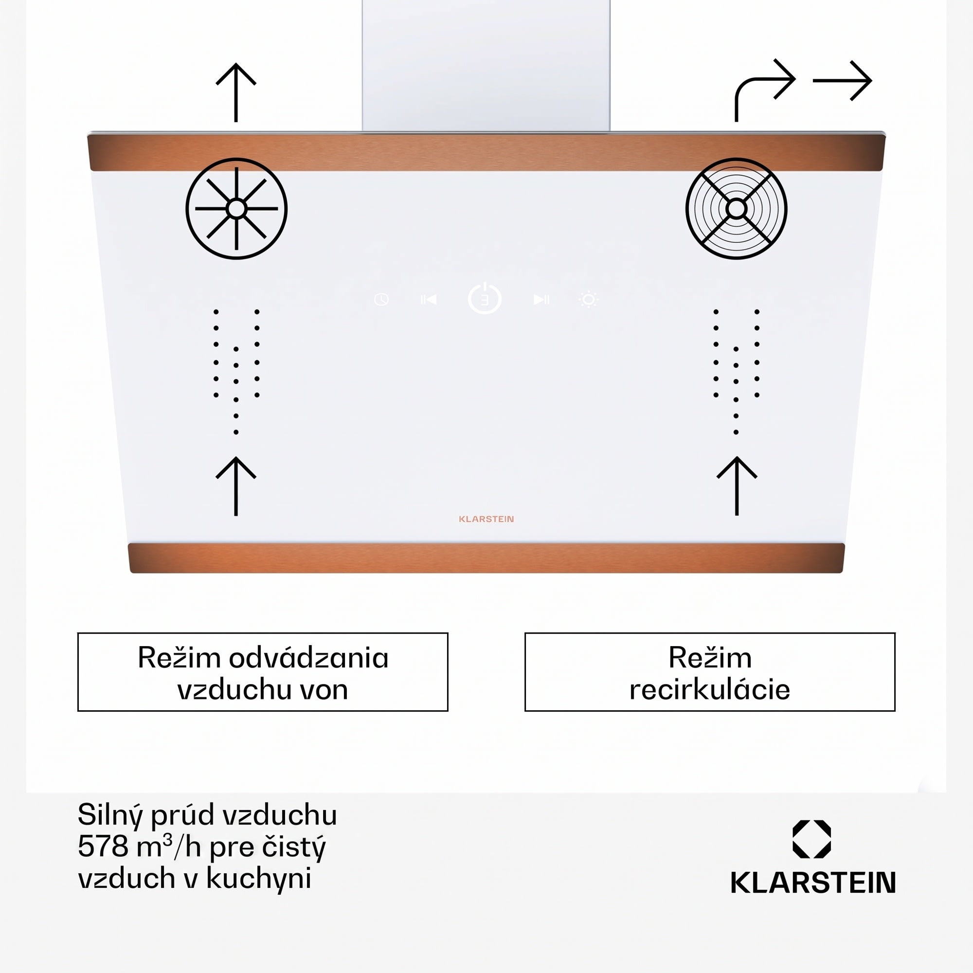 Klarstein FlashLine 60 digestor, A++, 578 m³/h, 3 úrovne, dotykový, tichý, LED, odsávanie/recirkulácia, 100 W