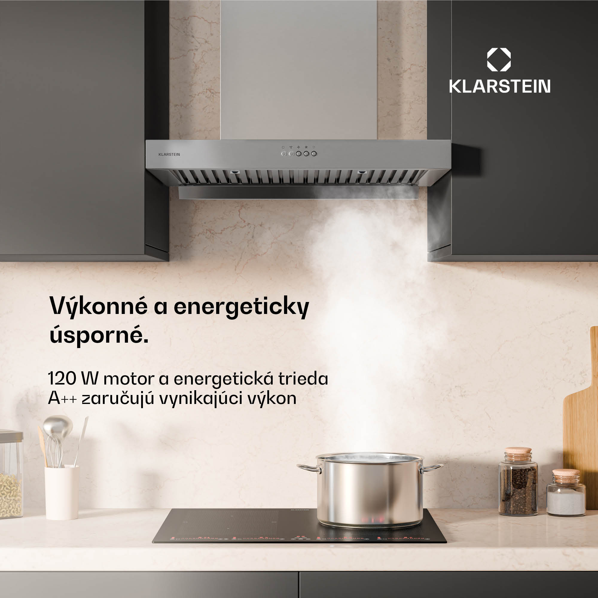 Klarstein AeroClean digestor, 649,9 m³/h, 4 úrovne, EEK A++, odsávanie/recirkulácia vzduchu – Obrázok 2