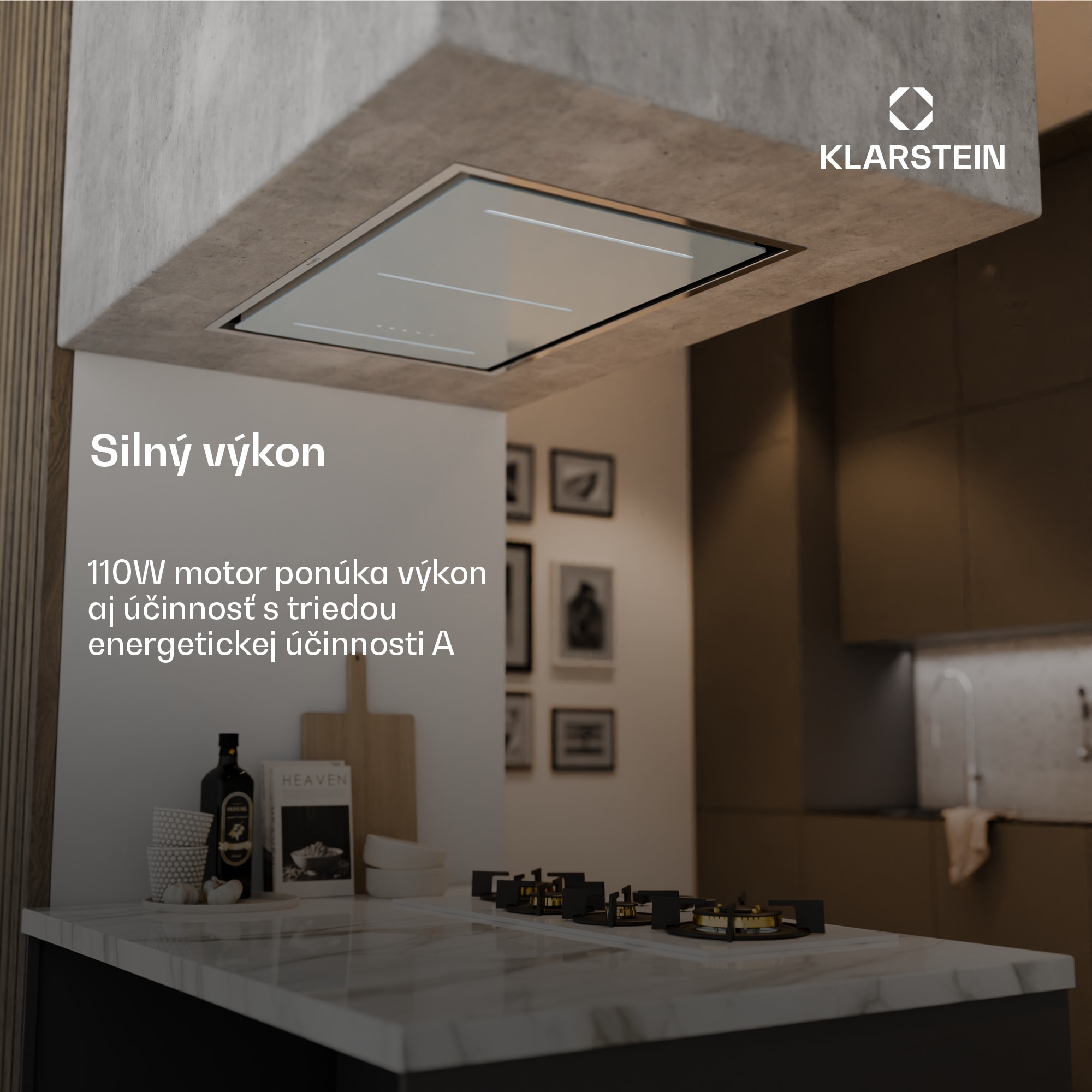 Klarstein LuxeAir digestor, 90 cm, WLAN + Bluetooth, LED, 562 m³/h, odsávanie/recirkulácia, EEC: A – Obrázok 2