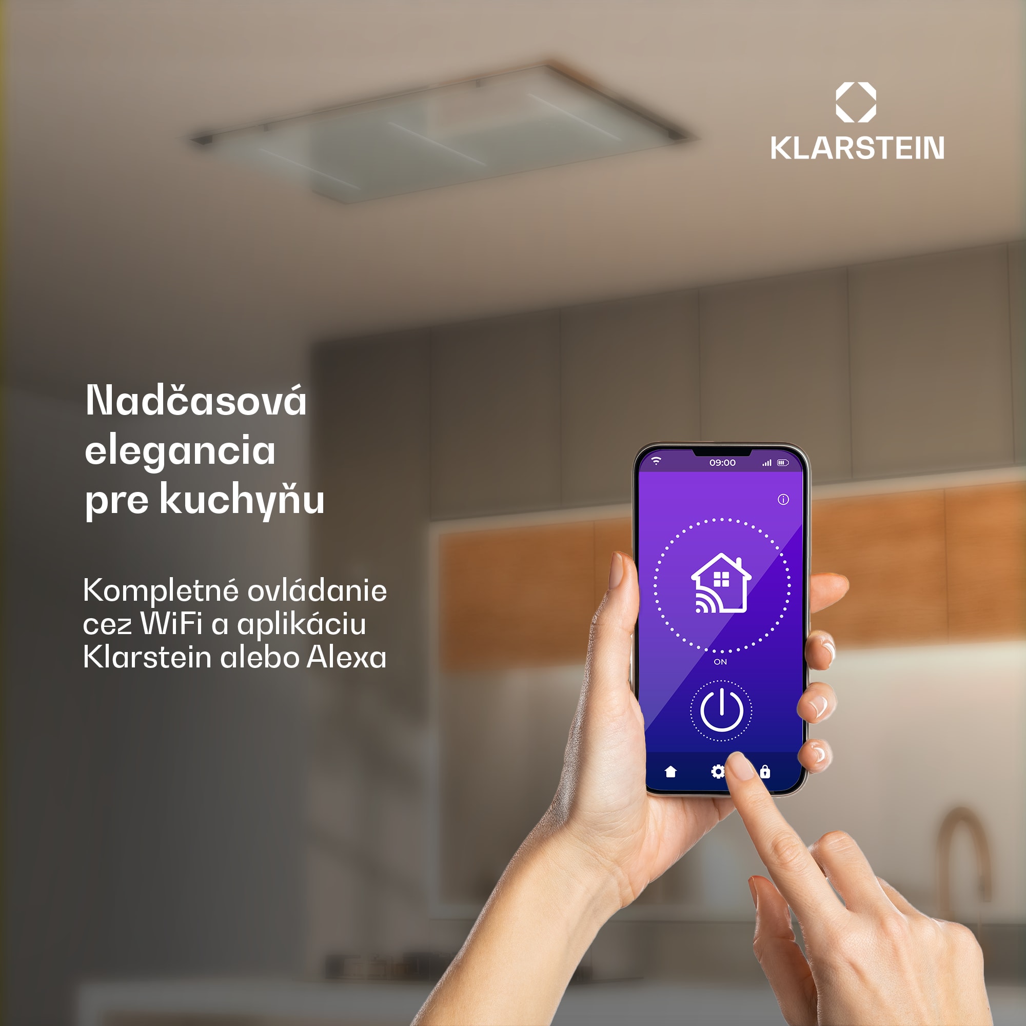 Klarstein LuxeAir digestor, 90 cm, WLAN + Bluetooth, LED, 562 m³/h, odsávanie/recirkulácia, EEC: A – Obrázok 3