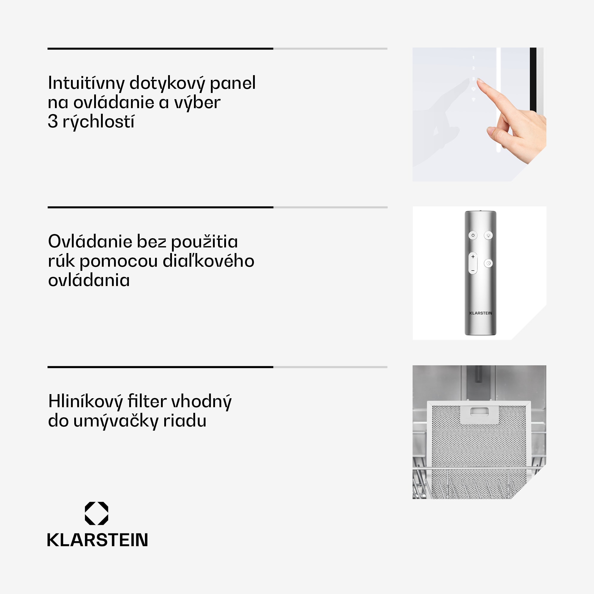 Klarstein LuxeAir digestor, 90 cm, WLAN + Bluetooth, LED, 562 m³/h, odsávanie/recirkulácia, EEC: A – Obrázok 4