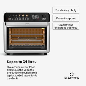 Klarstein AirGlaze Digital teplovzdušná fritéza, 2000 W, 16 programov, vrátane príslušenstva, ktoré možno umývať v umývačke riadu