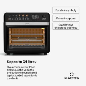 Klarstein AirGlaze Digital teplovzdušná fritéza, 2000 W, 16 programov, vrátane príslušenstva, ktoré možno umývať v umývačke riadu