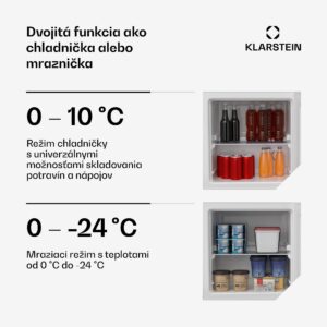 Klarstein Irene chladnička a mraznička, kompaktná, mraznička a chladnička v jednom, úsporná