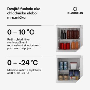Klarstein Irene chladnička a mraznička, kompaktná, mraznička a chladnička v jednom, úsporná