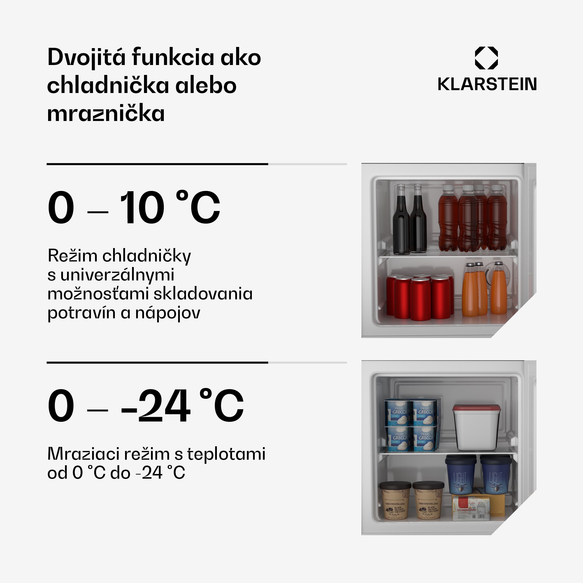 Klarstein Irene Retro chladnička a mraznička, 31 litrov, mraznička a chladnička v jednom, úsporná