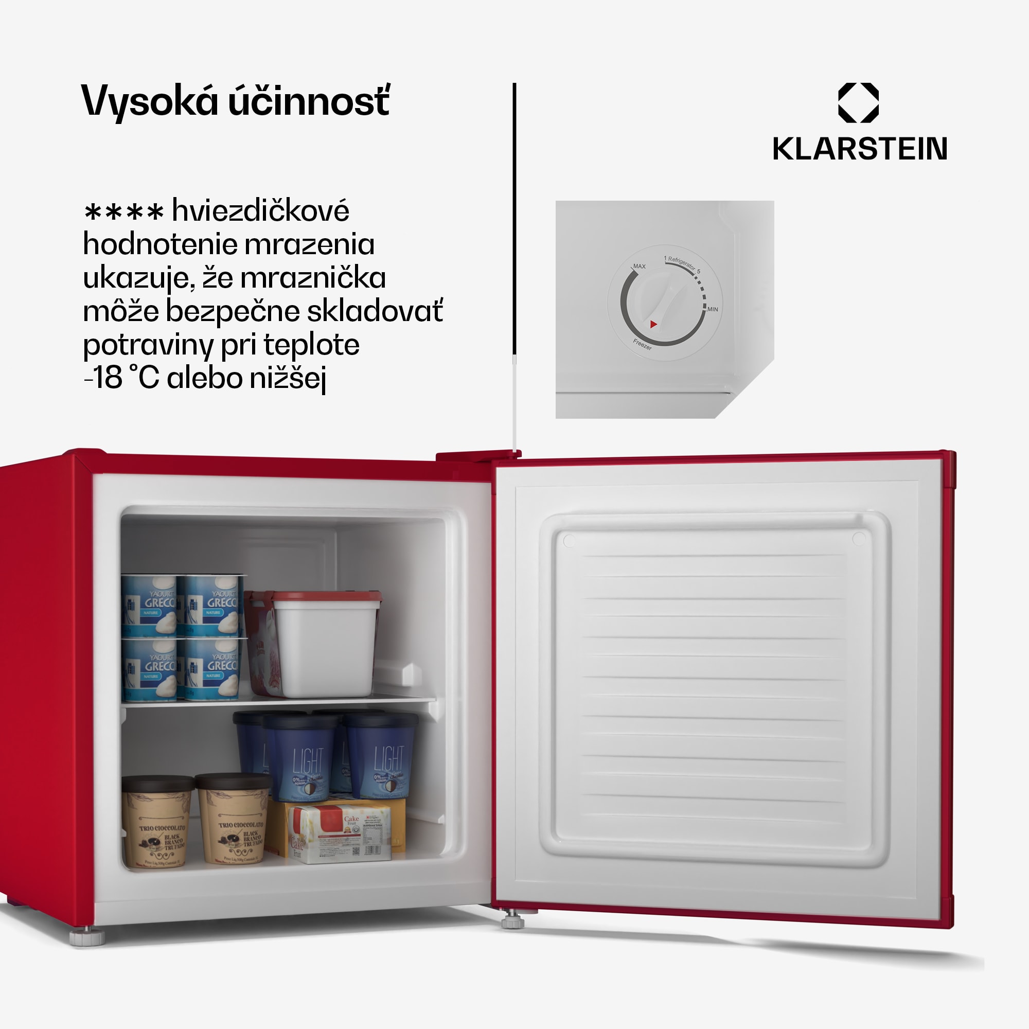 Klarstein Irene Retro chladnička a mraznička, 31 litrov, mraznička a chladnička v jednom, úsporná – Obrázok 3