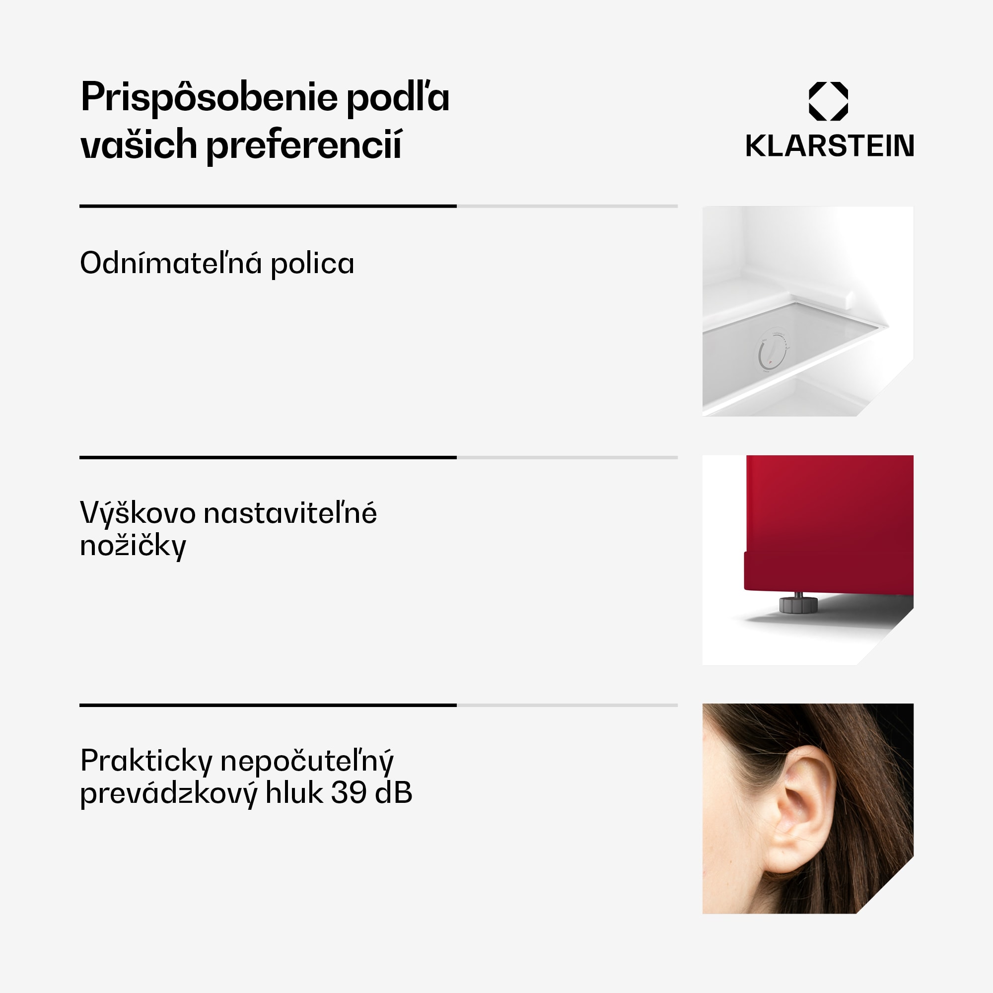Klarstein Irene Retro chladnička a mraznička, 31 litrov, mraznička a chladnička v jednom, úsporná – Obrázok 4