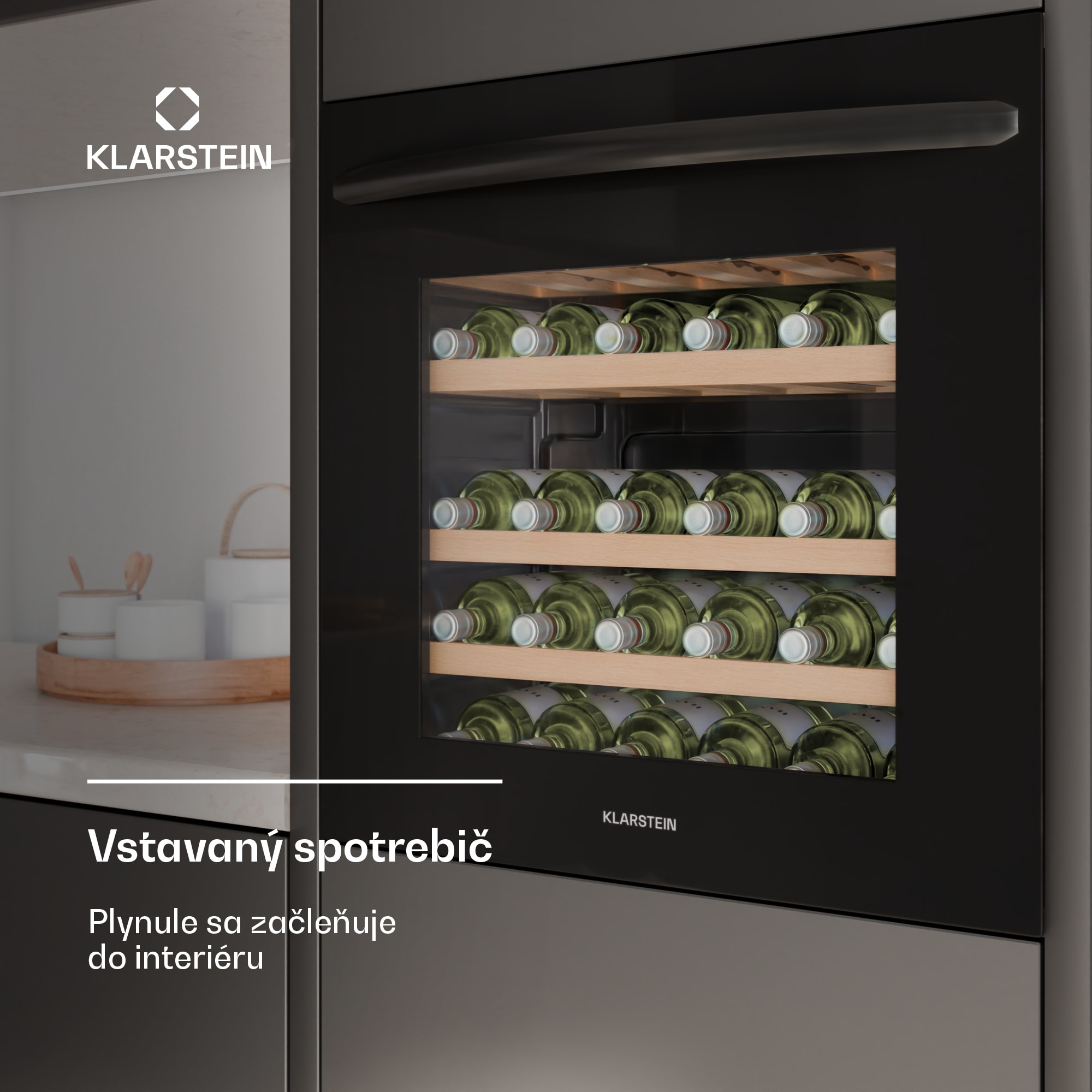 Klarstein Vinoline 30 Built-In Uno chladnička na víno, 30 fliaš, integrovateľná, LED, tichá – Obrázok 2