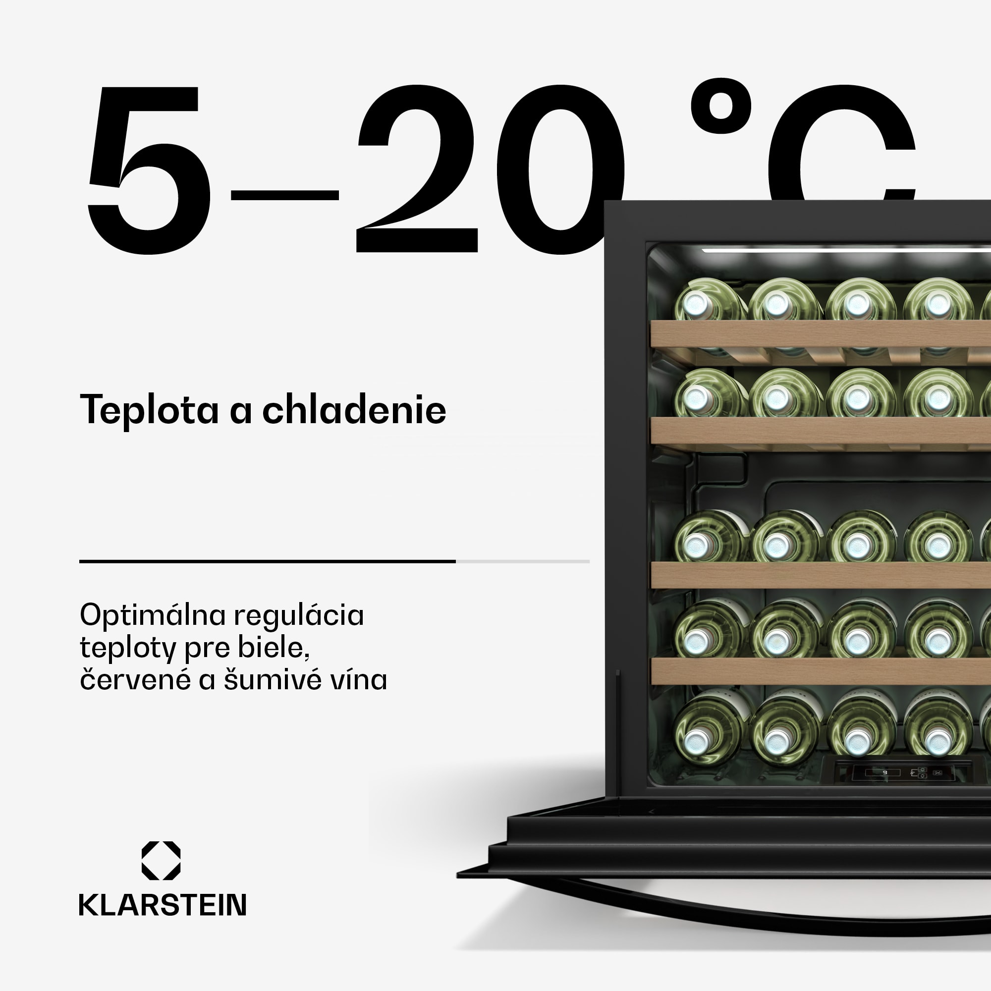Klarstein Vinoline 30 Built-In Uno chladnička na víno, 30 fliaš, integrovateľná, LED, tichá – Obrázok 3
