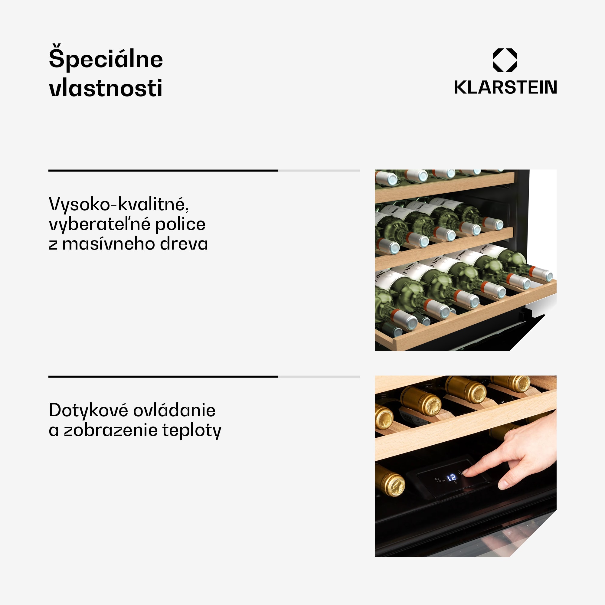 Klarstein Vinoline 30 Built-In Uno chladnička na víno, 30 fliaš, integrovateľná, LED, tichá – Obrázok 4