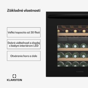 Klarstein Vinoline 30 Built-In Duo chladnička na víno, 30 fliaš, integrovateľná, LED, tichá
