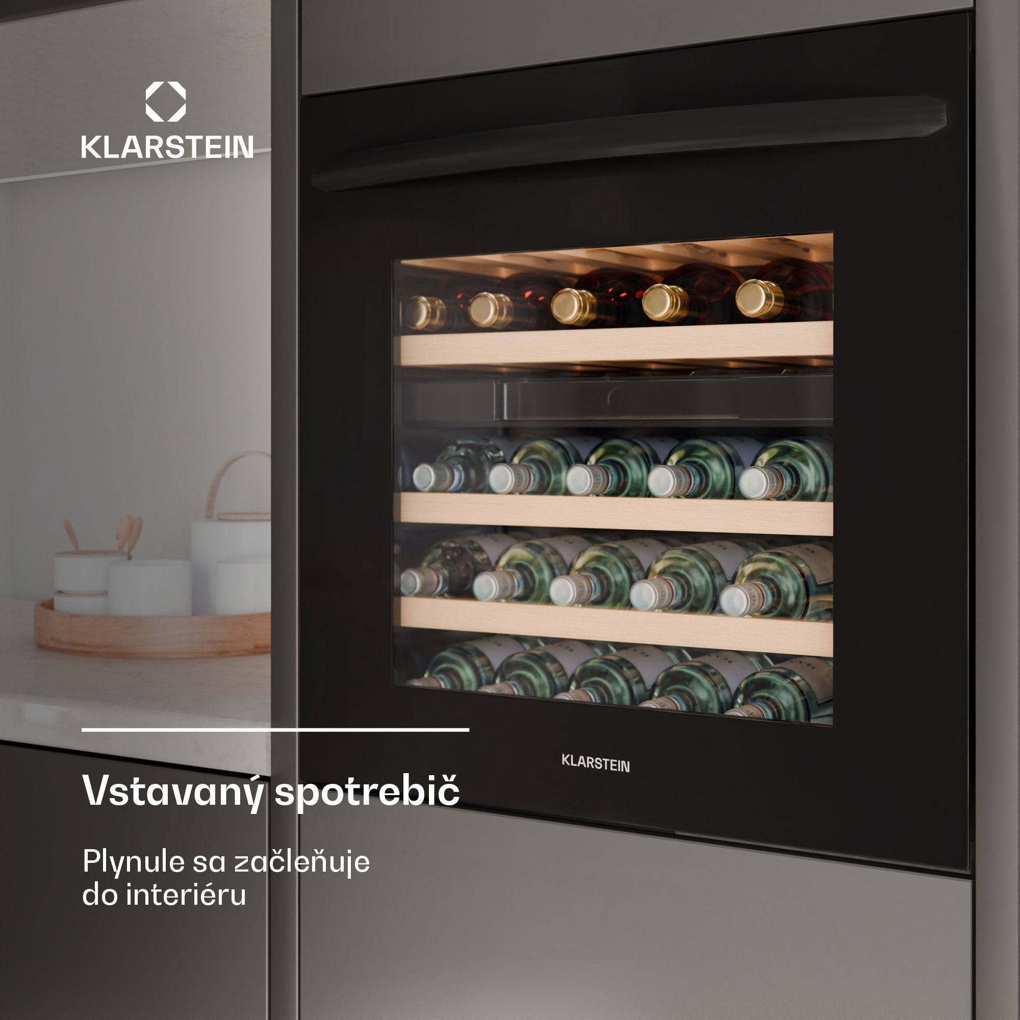 Klarstein Vinoline 30 Built-In Duo chladnička na víno, 30 fliaš, integrovateľná, LED, tichá – Obrázok 2