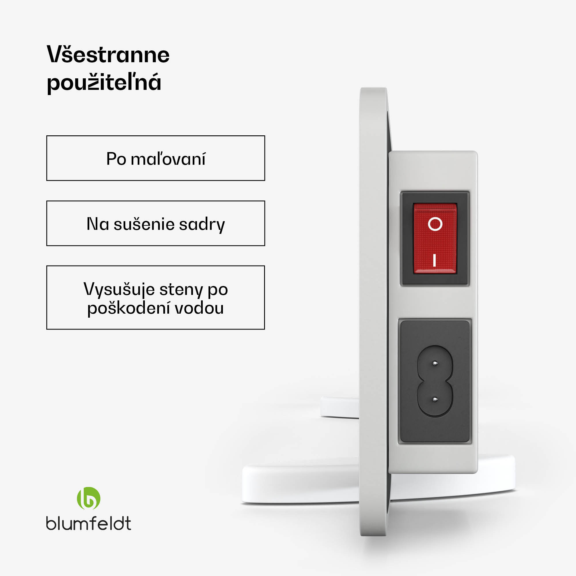 Blumfeldt DryWave infračervený sušič stien, 50-100 W, suší farby a omietky, aj montáž na stenu – Obrázok 4