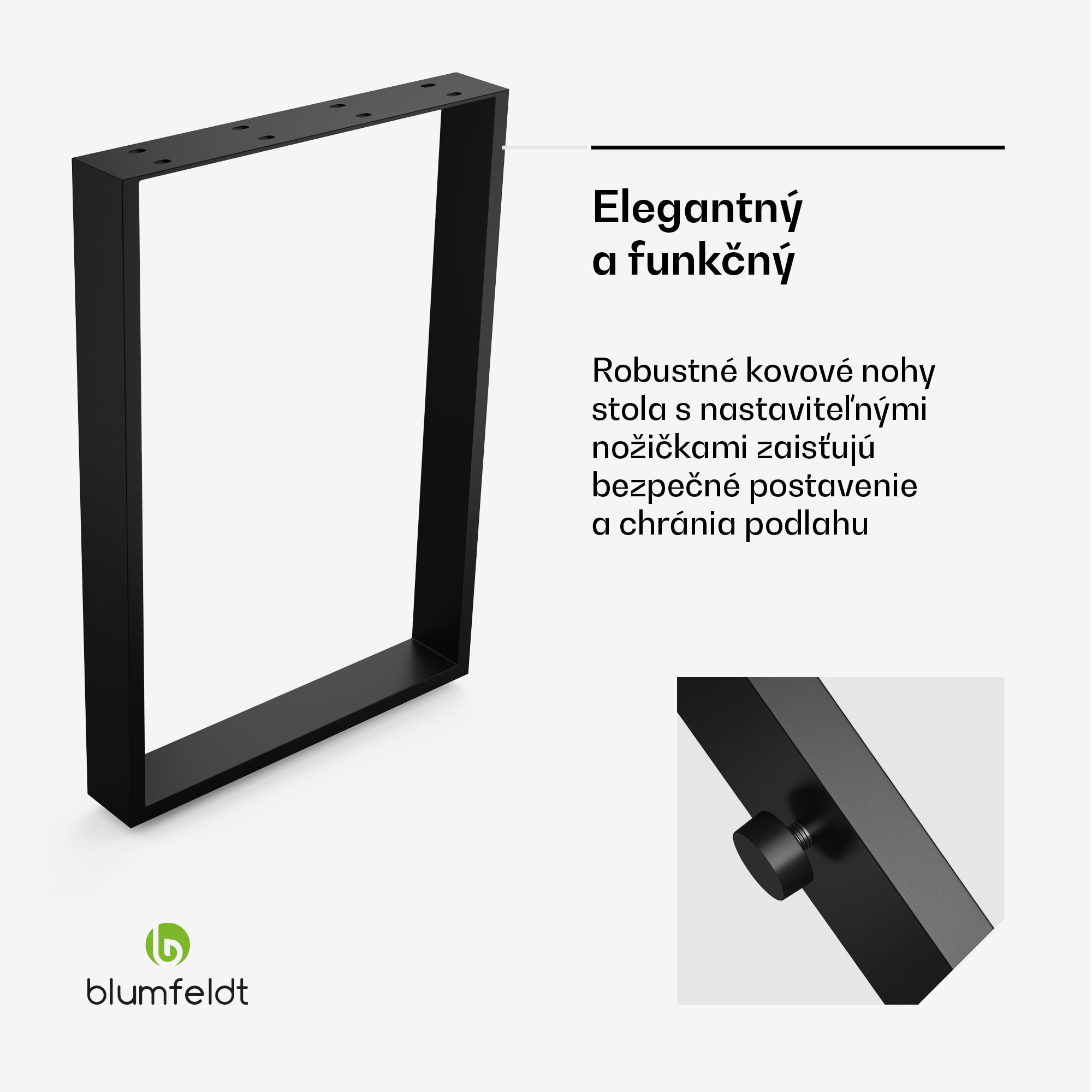 Blumfeldt UrbanFodge U nohy stola, Moderný dizajn, Pre projekty DIY, Nosnosť 200 kg – Obrázok 2