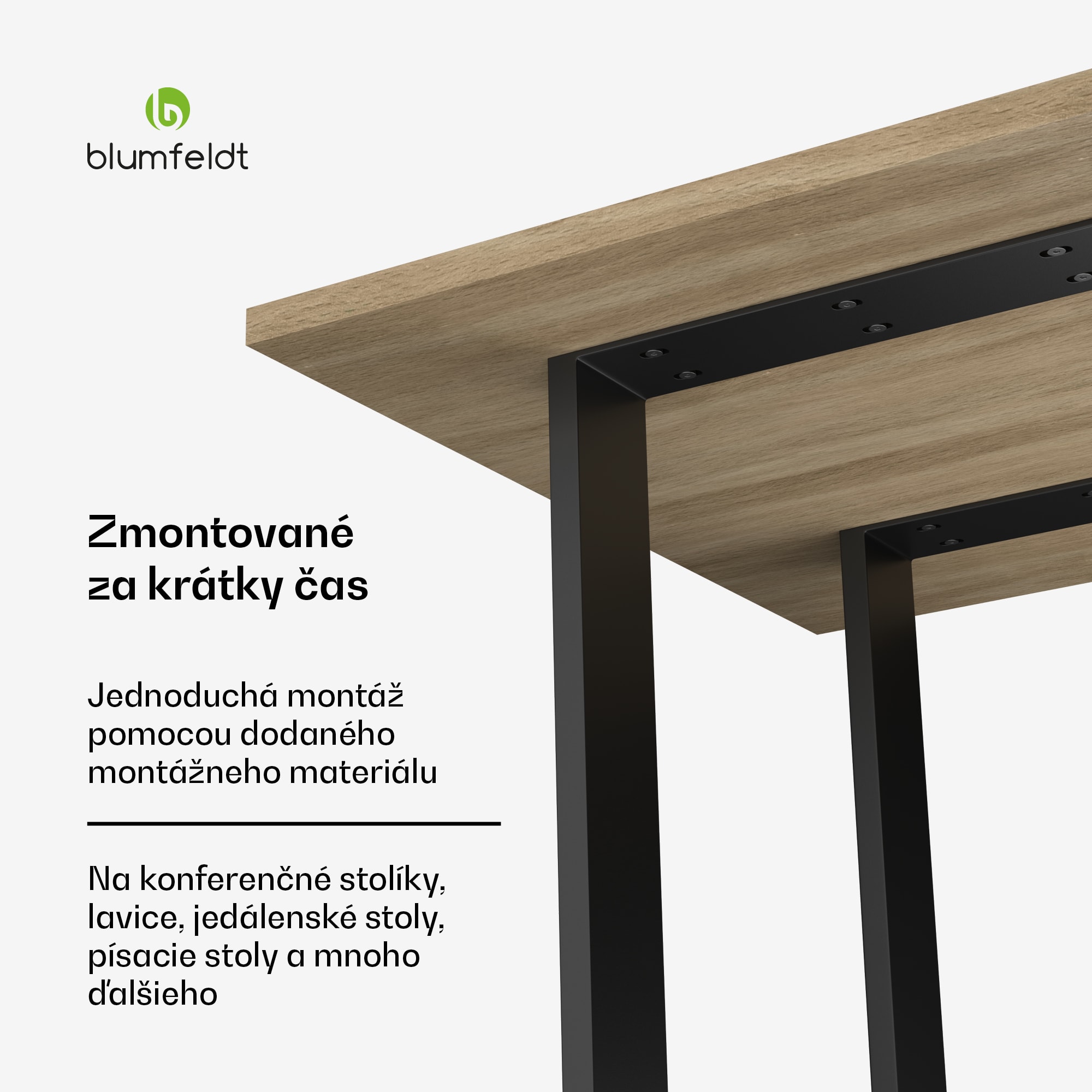 Blumfeldt UrbanFodge U nohy stola, Moderný dizajn, Pre projekty DIY, Nosnosť 200 kg – Obrázok 4