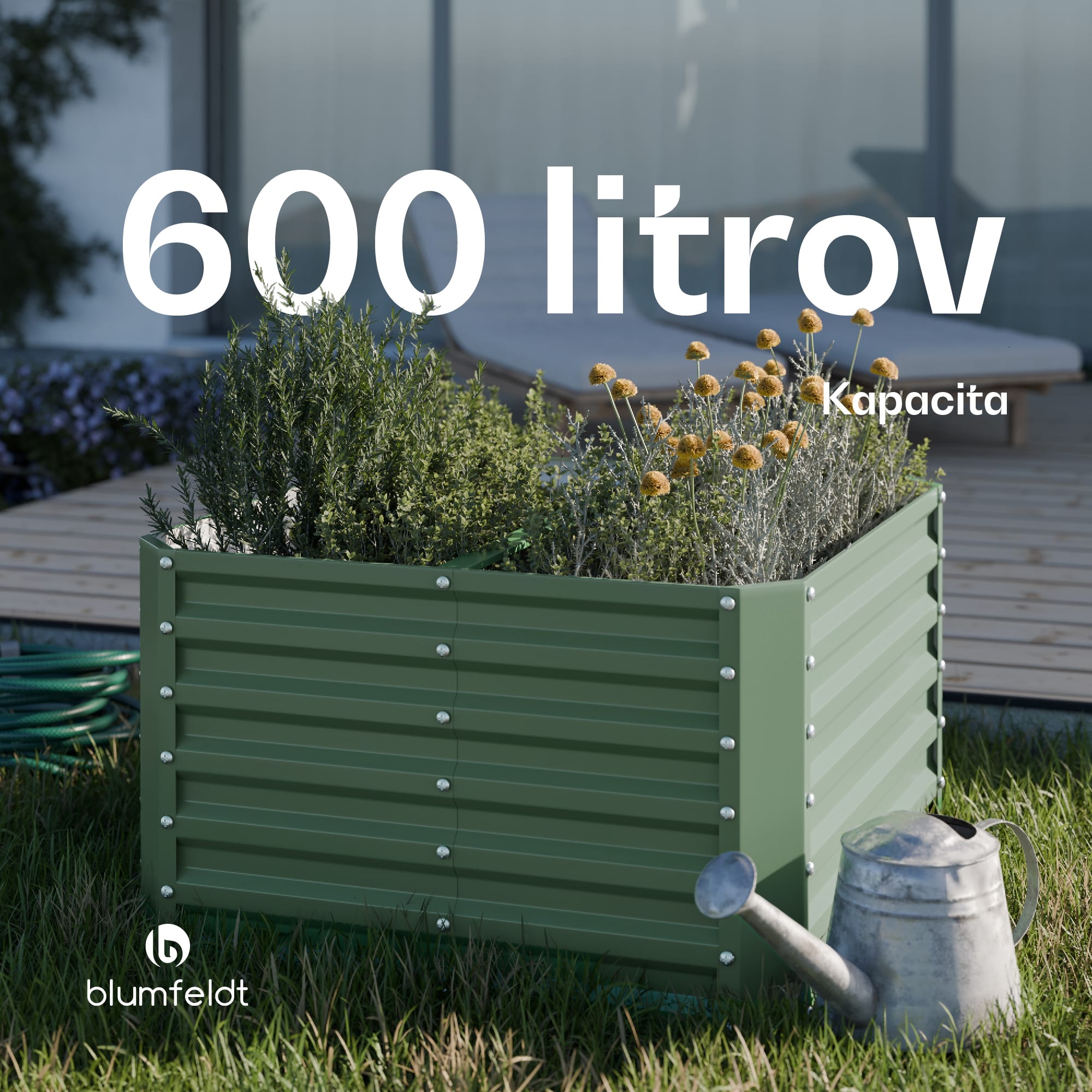 Blumfeldt High Grow Straight vyvýšený záhon, 600 L, Ergonomický, Odolný voči poveternostným vplyvom, Otvorená základňa – Obrázok 4