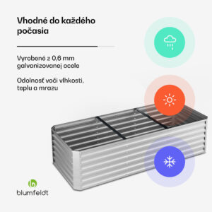 Blumfeldt High Grow Straight vyvýšený záhon | 1.440 l | ergonomický | odolný voči poveternostným vplyvom | otvorená spodná štruktúra