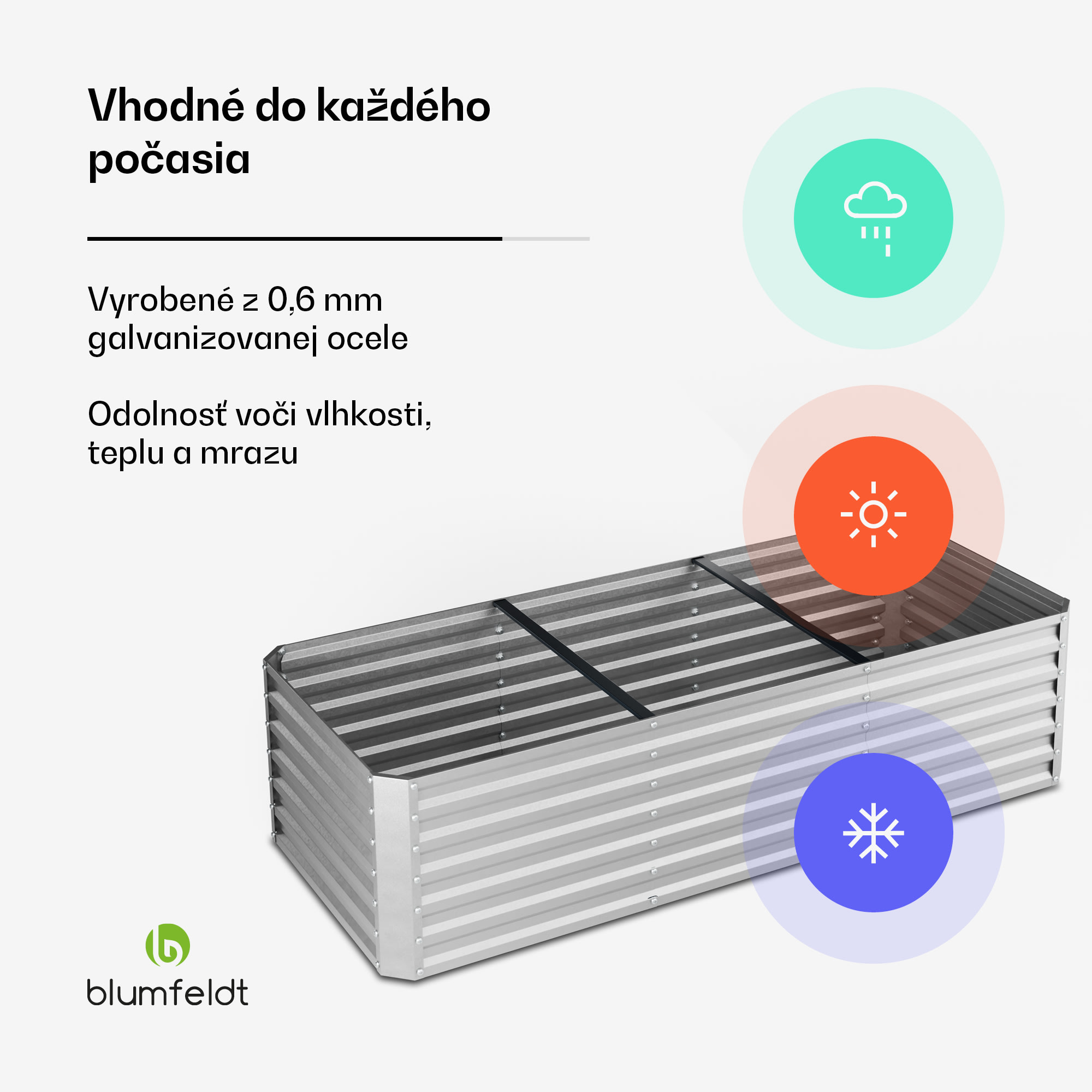Blumfeldt High Grow Straight vyvýšený záhon | 1.440 l | ergonomický | odolný voči poveternostným vplyvom | otvorená spodná štruktúra