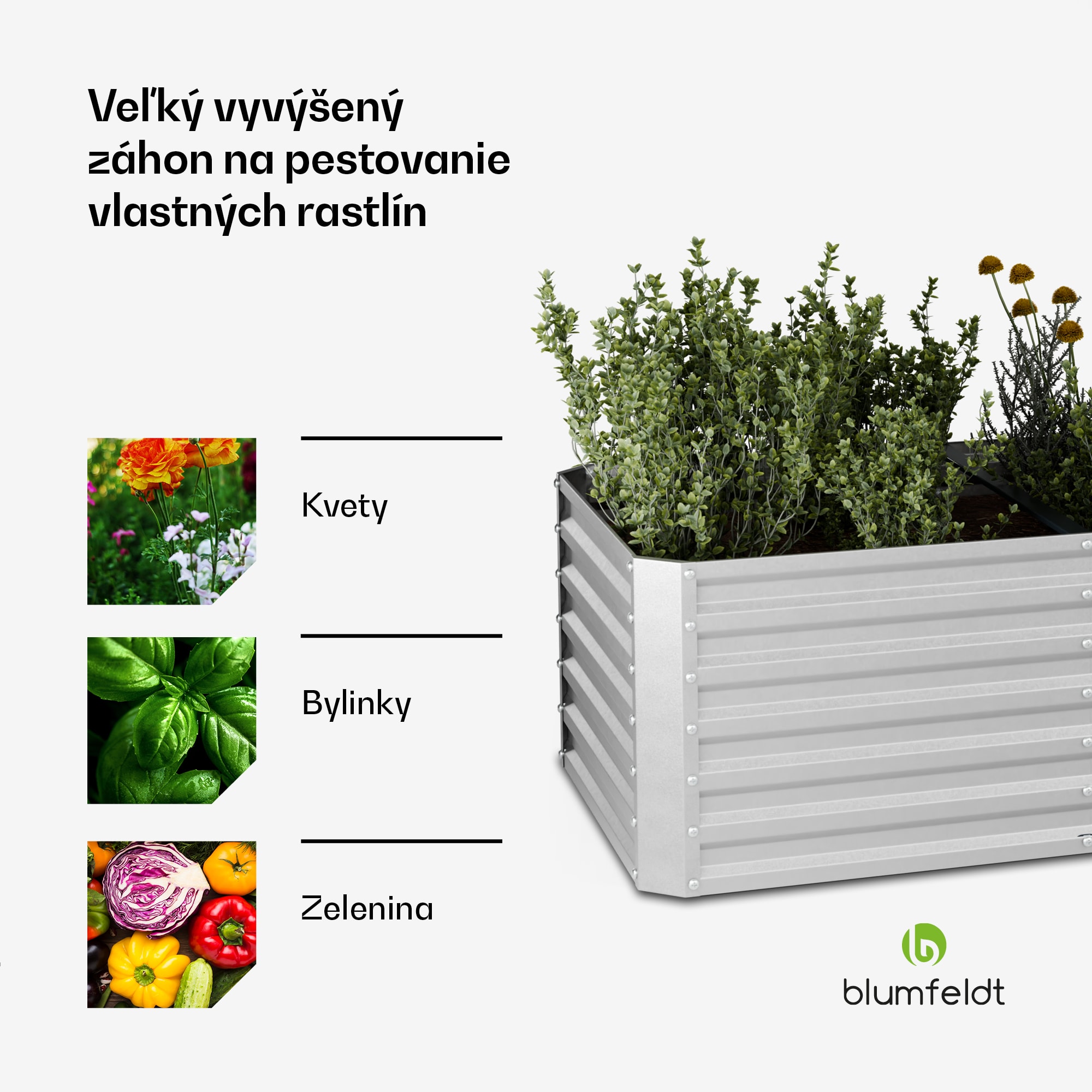 Blumfeldt High Grow Straight vyvýšený záhon | 1.440 l | ergonomický | odolný voči poveternostným vplyvom | otvorená spodná štruktúra – Obrázok 3