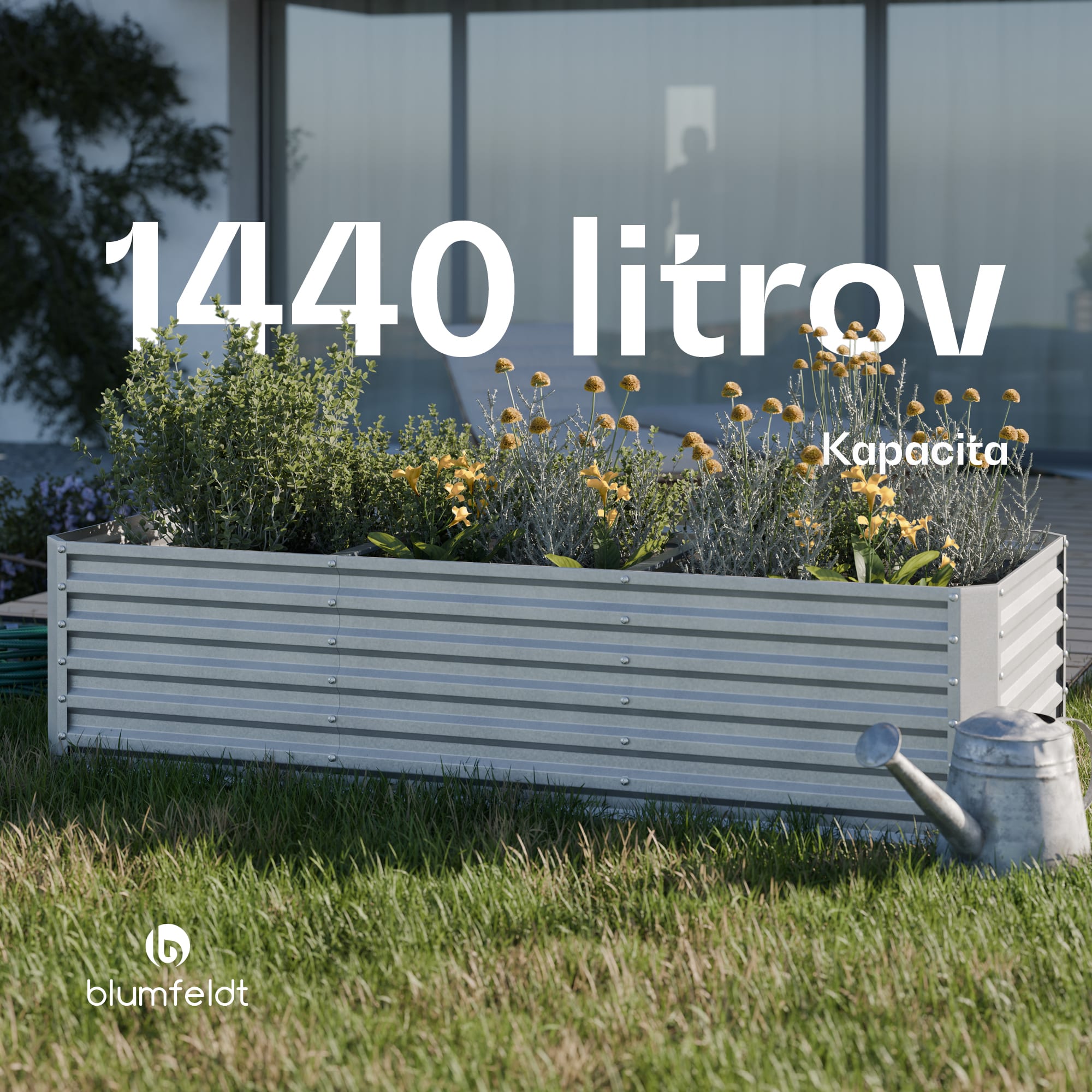 Blumfeldt High Grow Straight vyvýšený záhon | 1.440 l | ergonomický | odolný voči poveternostným vplyvom | otvorená spodná štruktúra – Obrázok 4