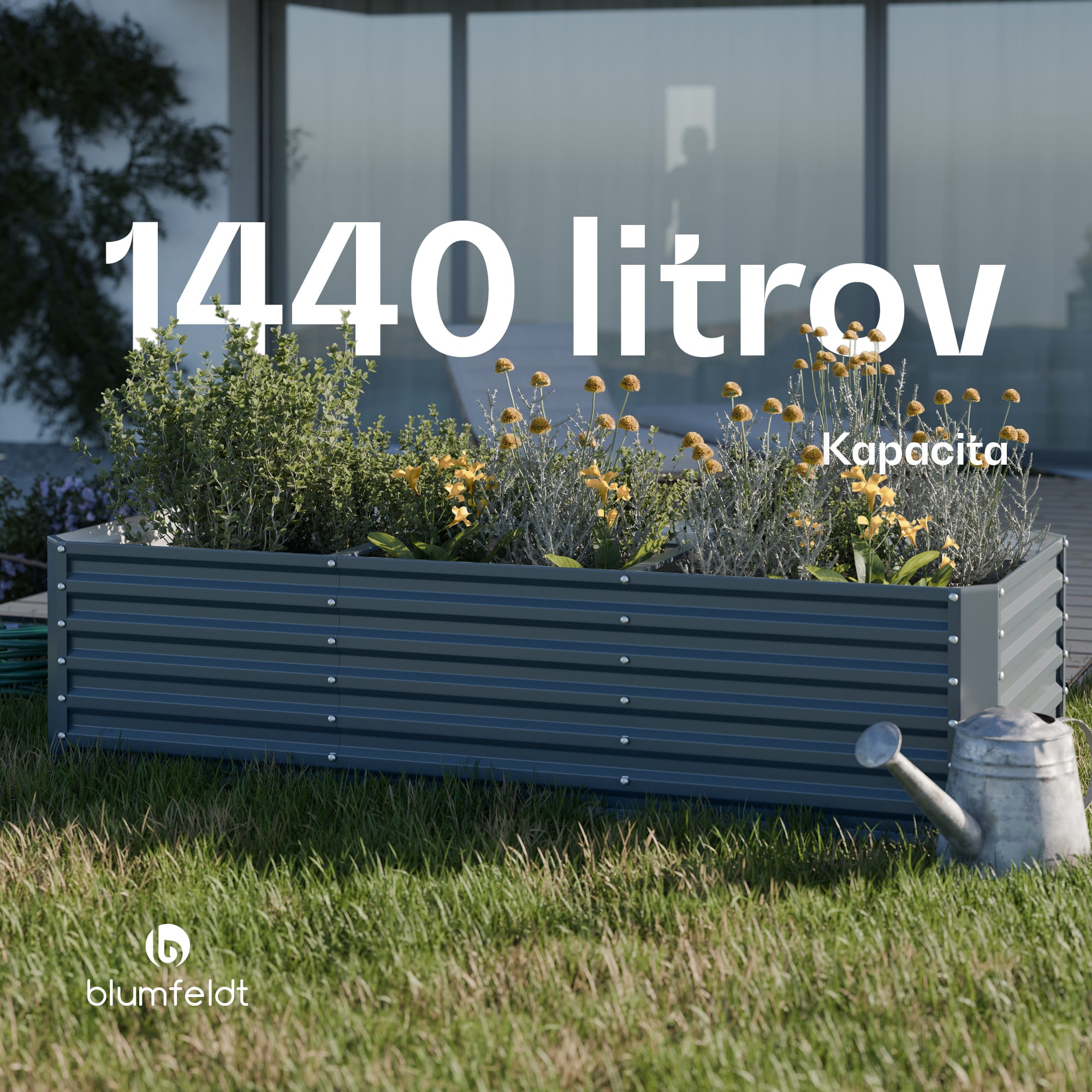 Blumfeldt High Grow Straight vyvýšený záhon, 1440 L, Ergonomický, Odolný voči poveternostným vplyvom, Otvorená základňa – Obrázok 4