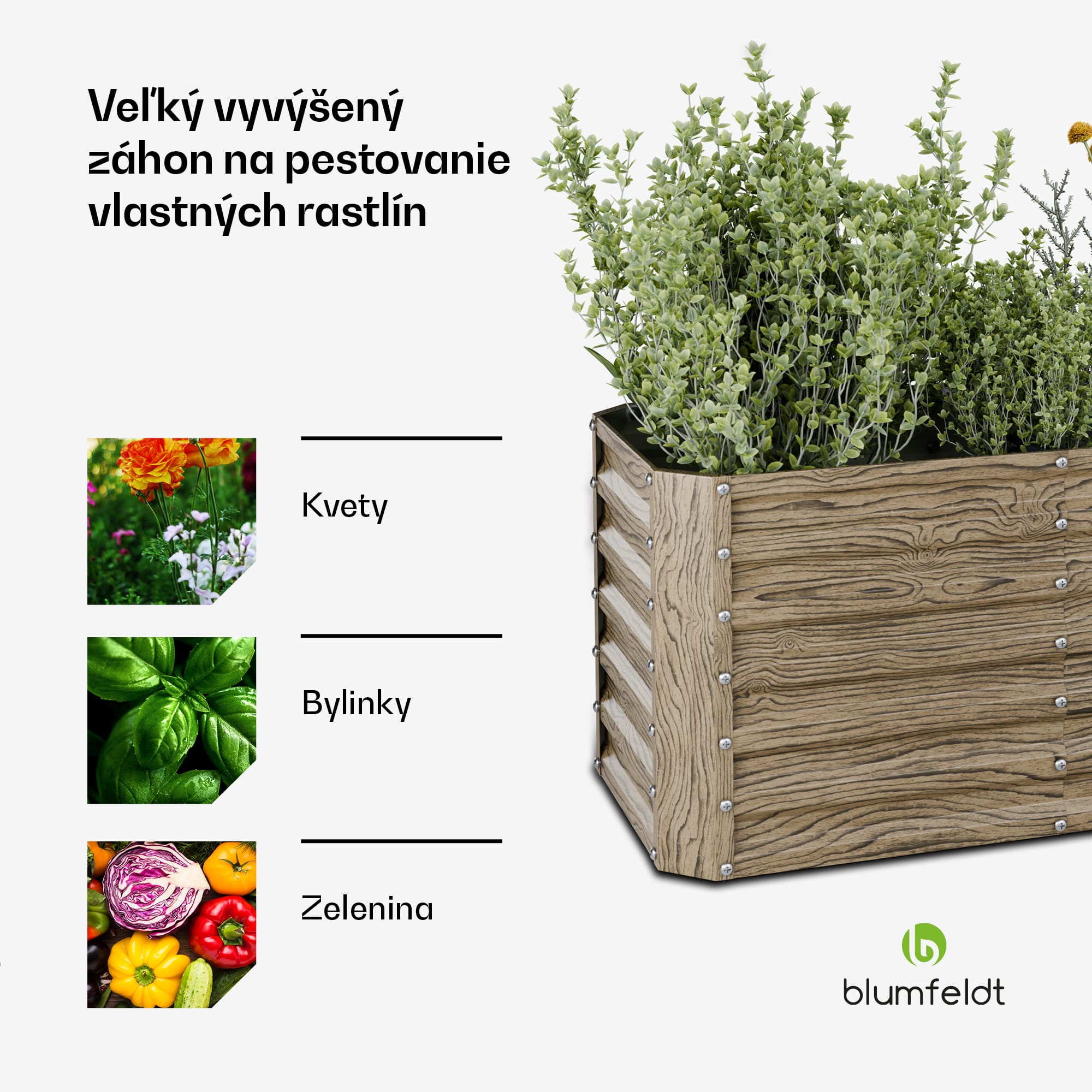 Blumfeldt High Grow Straight vyvýšený záhon, 432 L, Ergonomický, Odolný voči poveternostným vplyvom, Otvorená základňa – Obrázok 3
