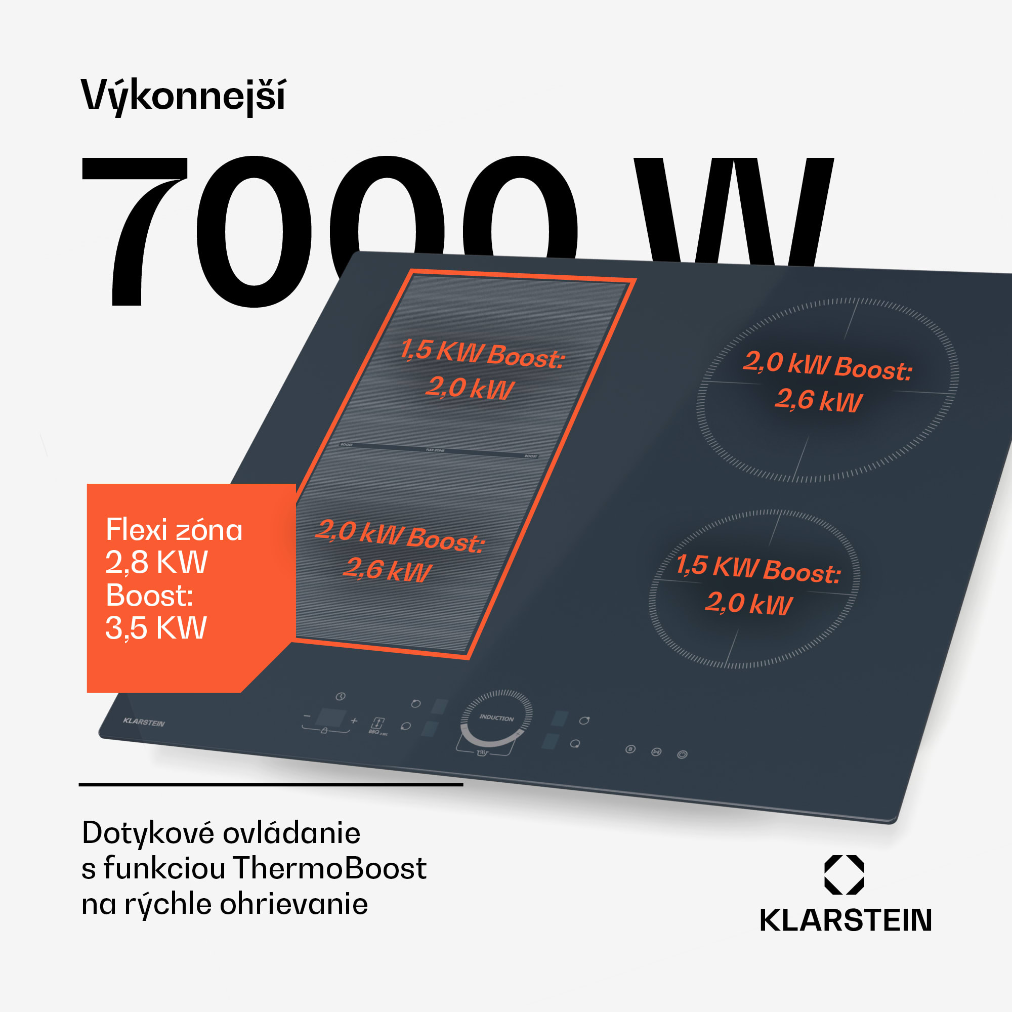 Klarstein Delicatessa 60 Hybrid vstavaná indukčná varná doska, 7000 W, Flexi zóna, Booster, Indukcia – Obrázok 2