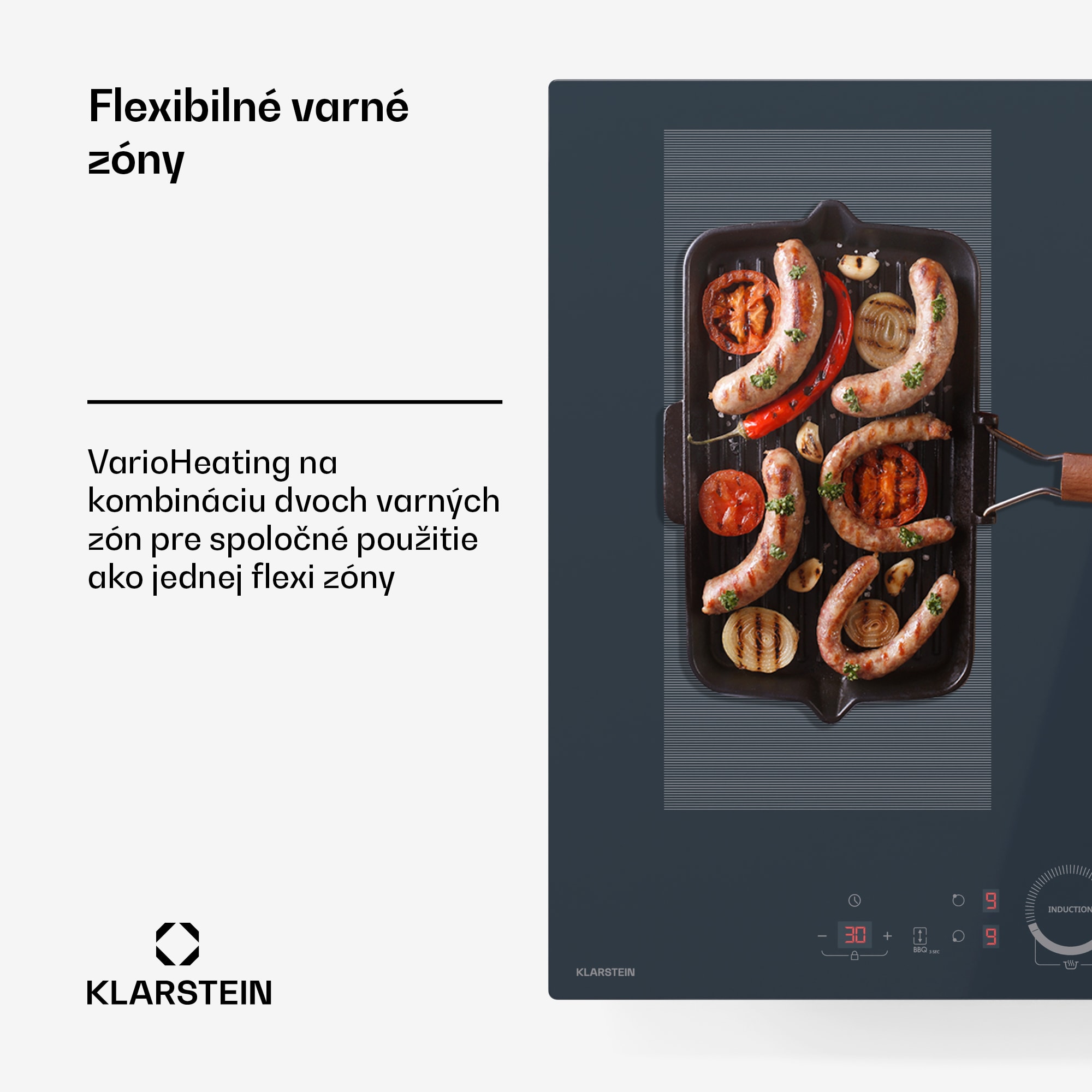 Klarstein Delicatessa 60 Hybrid vstavaná indukčná varná doska, 7000 W, Flexi zóna, Booster, Indukcia – Obrázok 3