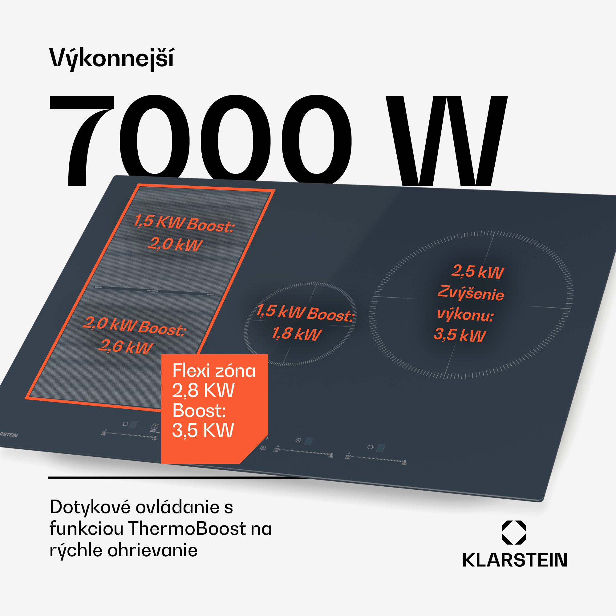 Klarstein Delicatessa 77 Flex vstavaná indukčná varná doska, 7500 W, Flexi zóna, Booster, Indukcia – Obrázok 2