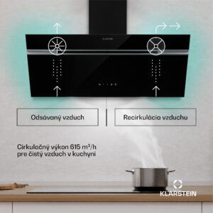 Klarstein Alina odsávač pár | 90 cm | 615 m³/h | Tichý | EEK A