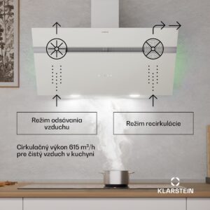 Klarstein Alina odsávač pár | 90 cm | 615 m³/h | Tichý | EEK A