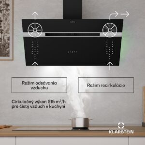 Klarstein Alina digestor | 90 cm | Smart | 615 m³/h | Tichý | EEK A