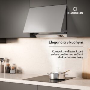 Klarstein Swift Square digestor, zabudovaný digestor, 427 m³/h, EEK C, Odsávanie/Recirkulácia, LED