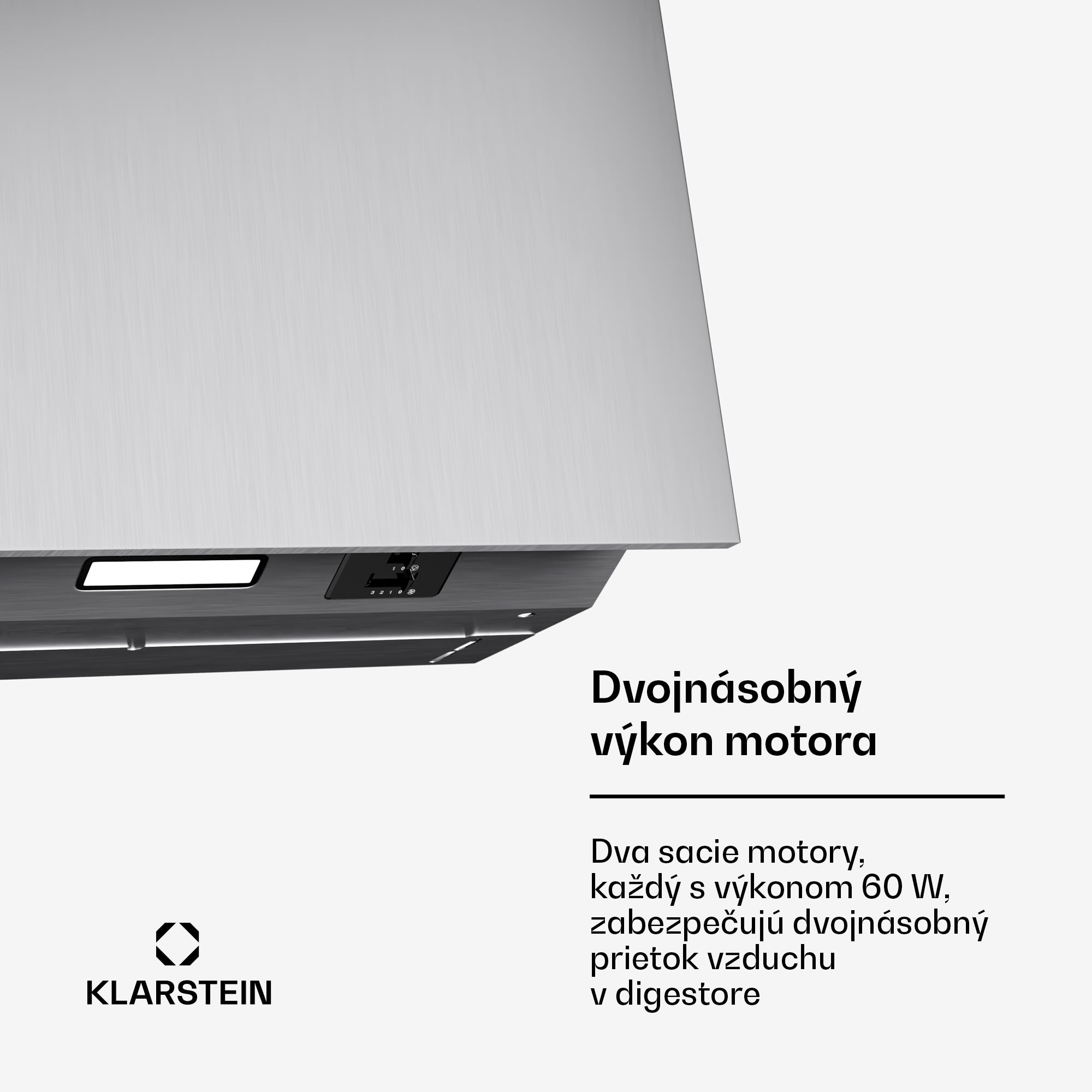 Klarstein Swift Square digestor, zabudovaný digestor, 427 m³/h, EEK C, Odsávanie/Recirkulácia, LED – Obrázok 2