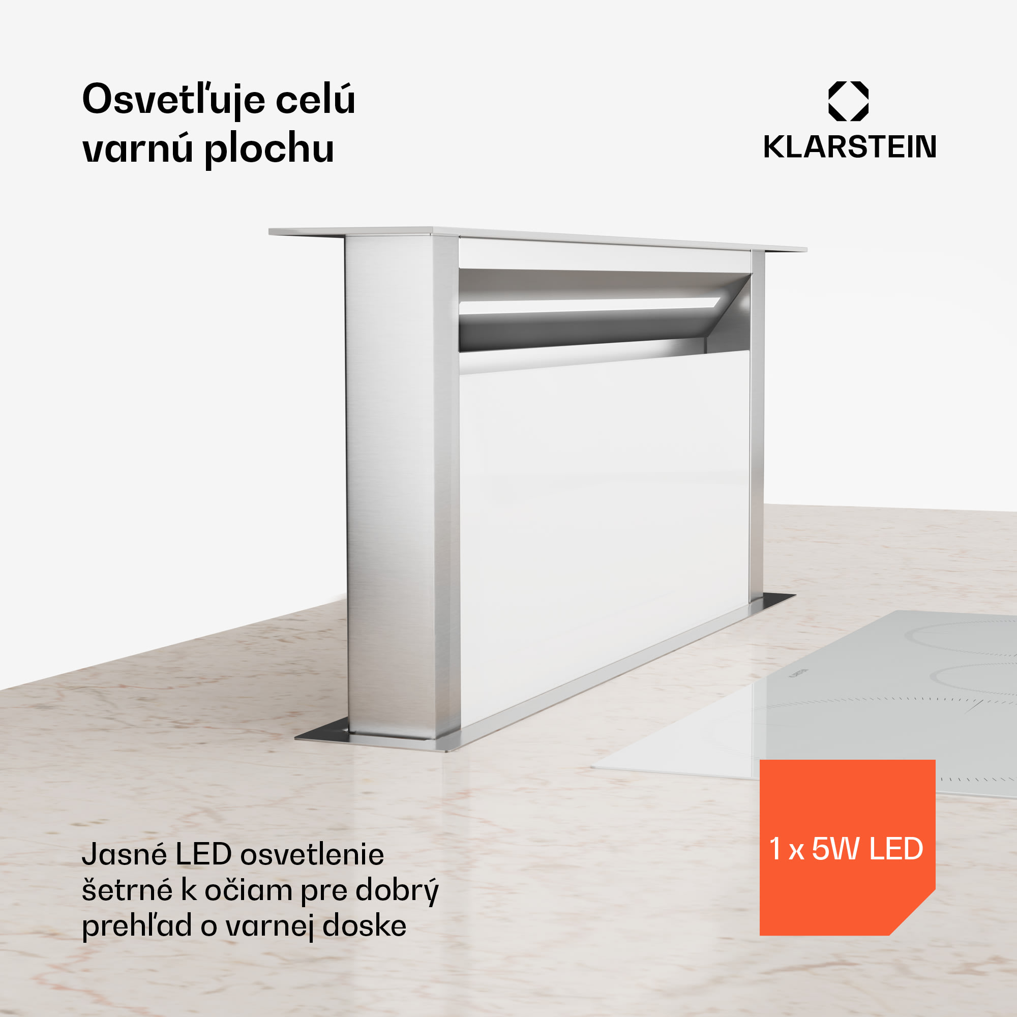 Klarstein Royal Flush Eco digestor, Výsuvný, 714 m³/h, Boost, Dotykové ovládanie, EEK A++ – Obrázok 2
