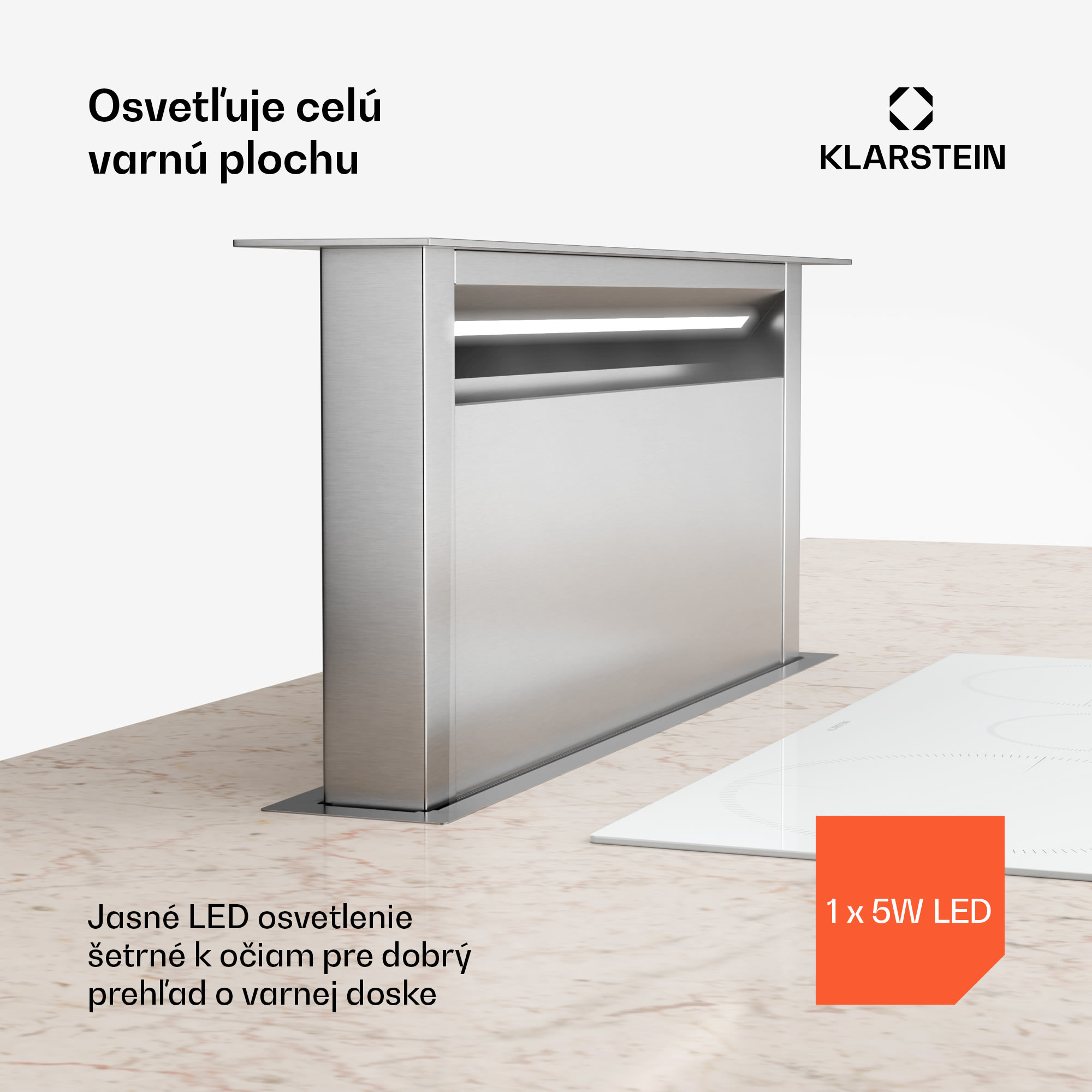 Klarstein Royal Flush Eco digestor, Výsuvný, 604 m³/h, Boost, Dotykové ovládanie, EEK A++ – Obrázok 3