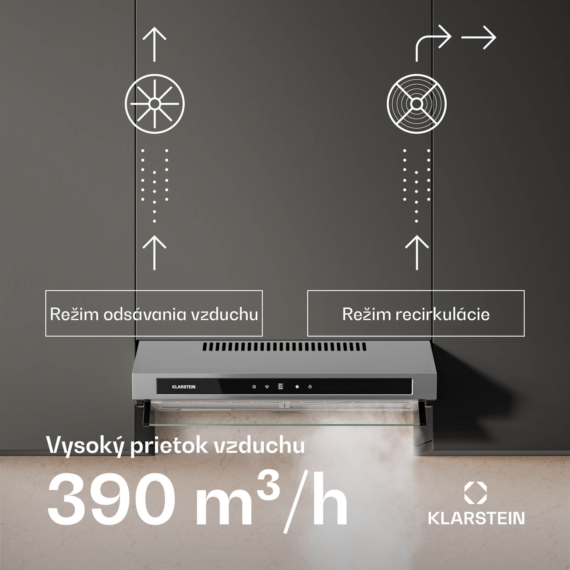 Klarstein Purista Force digestor, Kompaktný, 343 m³/h, EEK C, Technológia dvoch motorov – Obrázok 3