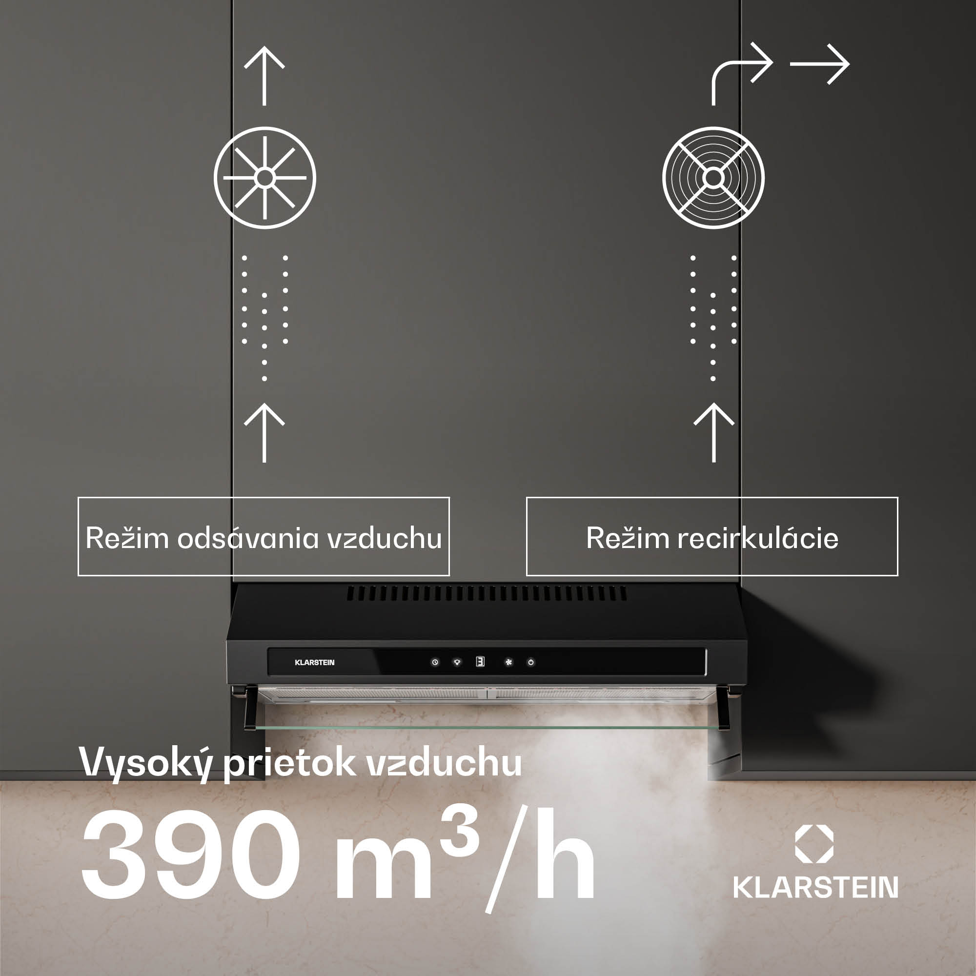 Klarstein Purista Force digestor | Kompaktný | 384,8 m³/h | EEK C | Technológia dvojitého motora – Obrázok 3