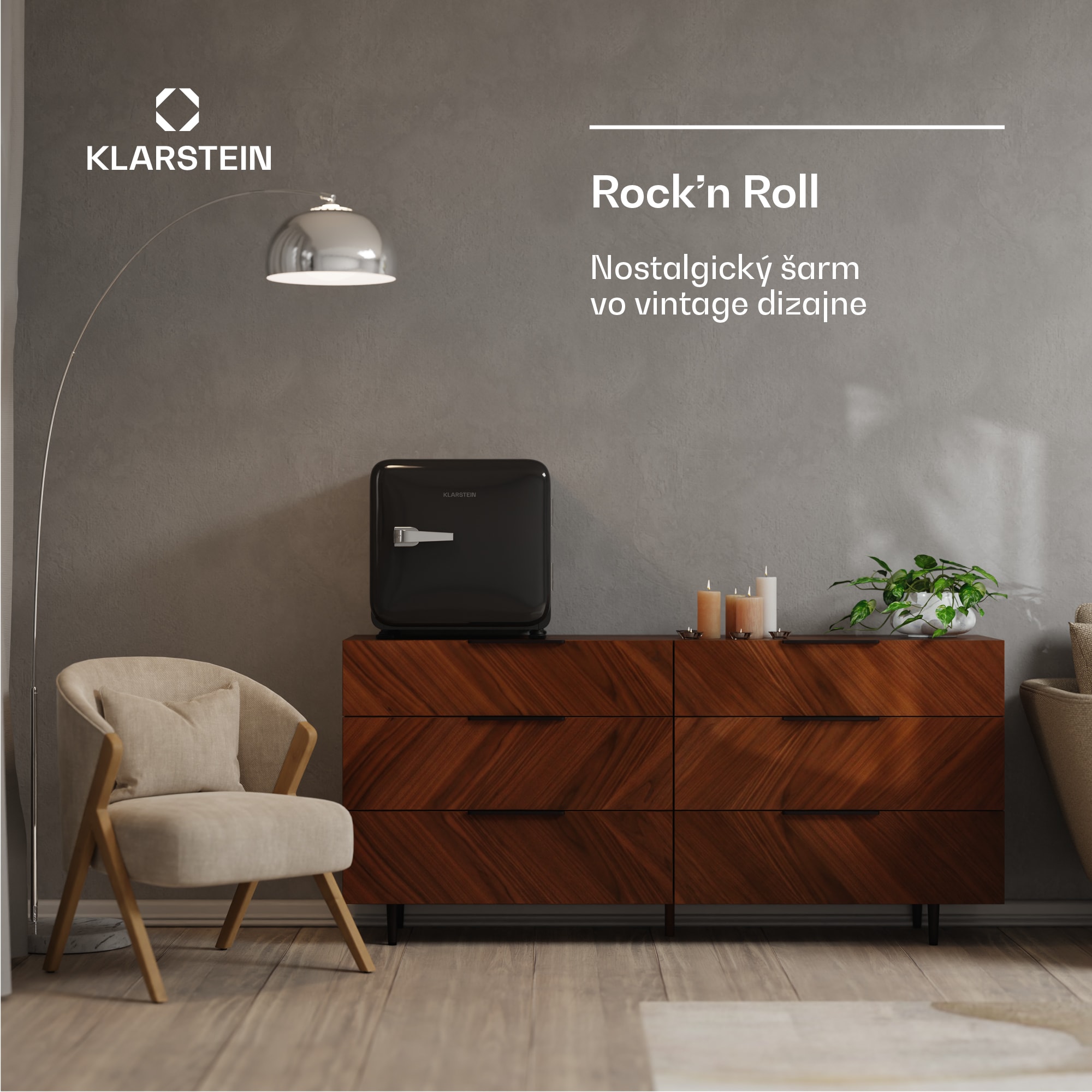 Klarstein Audrey Evo mini chladnička, 43 l, retro dizajn, tichá, kompaktná, 3 farby – Obrázok 2