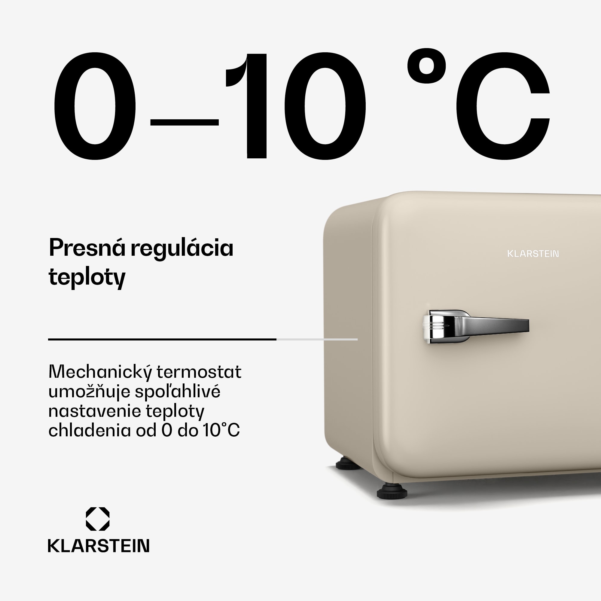 Klarstein Audrey Evo mini chladnička, 43 l, retro dizajn, tichá, kompaktná, 3 farby – Obrázok 3