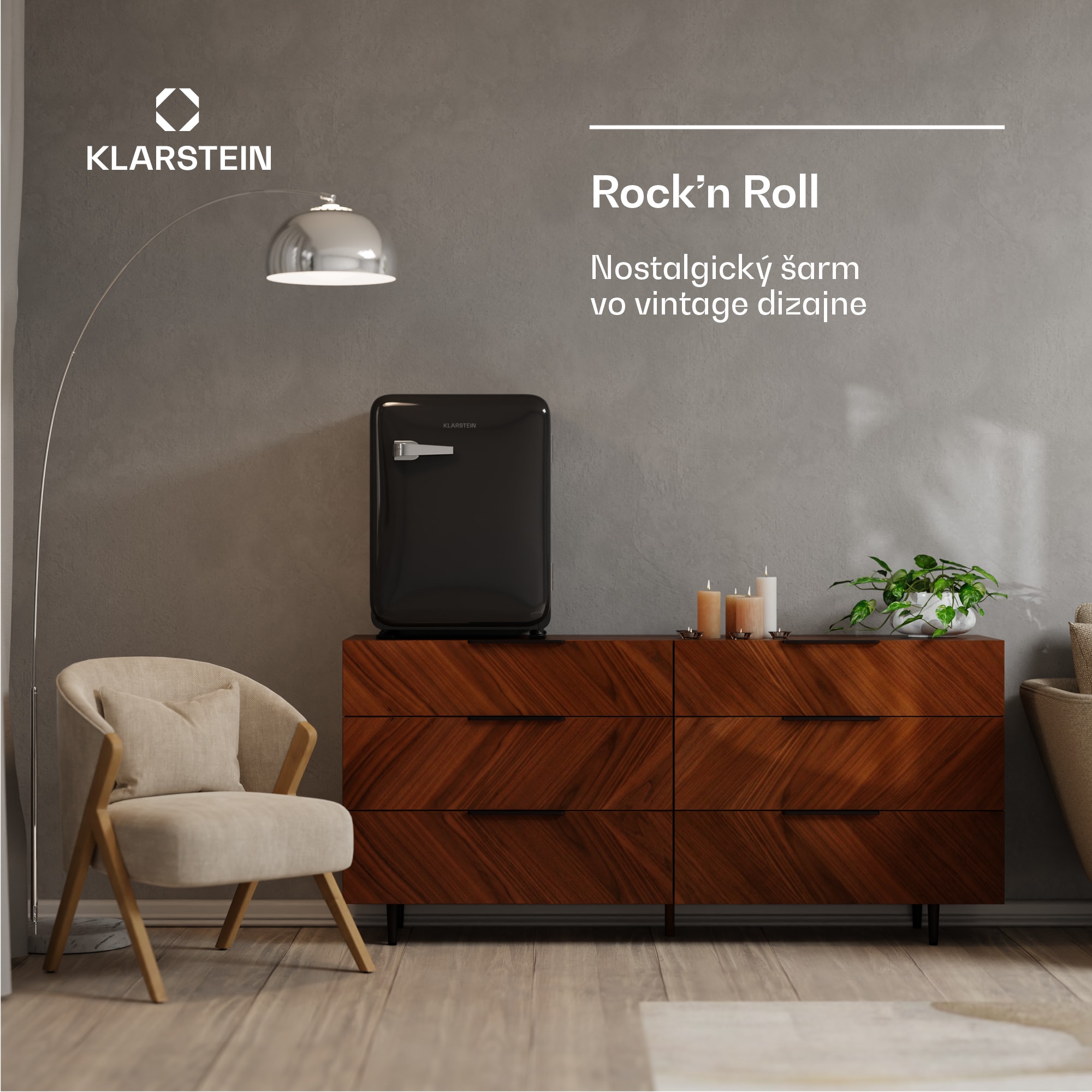 Klarstein Audrey Evo mini chladnička, 68 l, retro dizajn, tichá, kompaktná, 3 farby – Obrázok 2